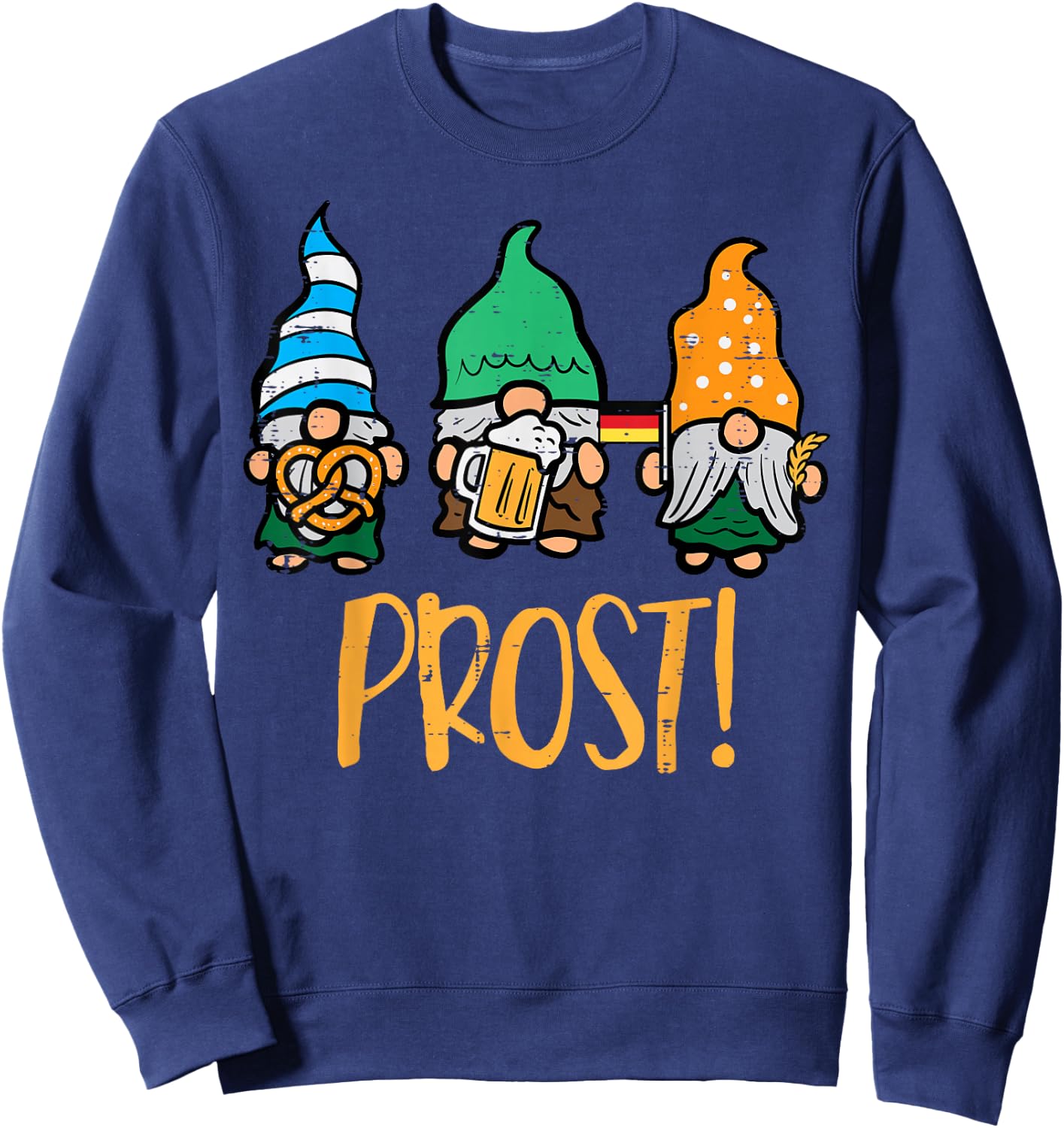 Oktoberfest Gnomes Prost German Bavarian Festival Men Women Sweatshirt - Sweatshirt | Navy