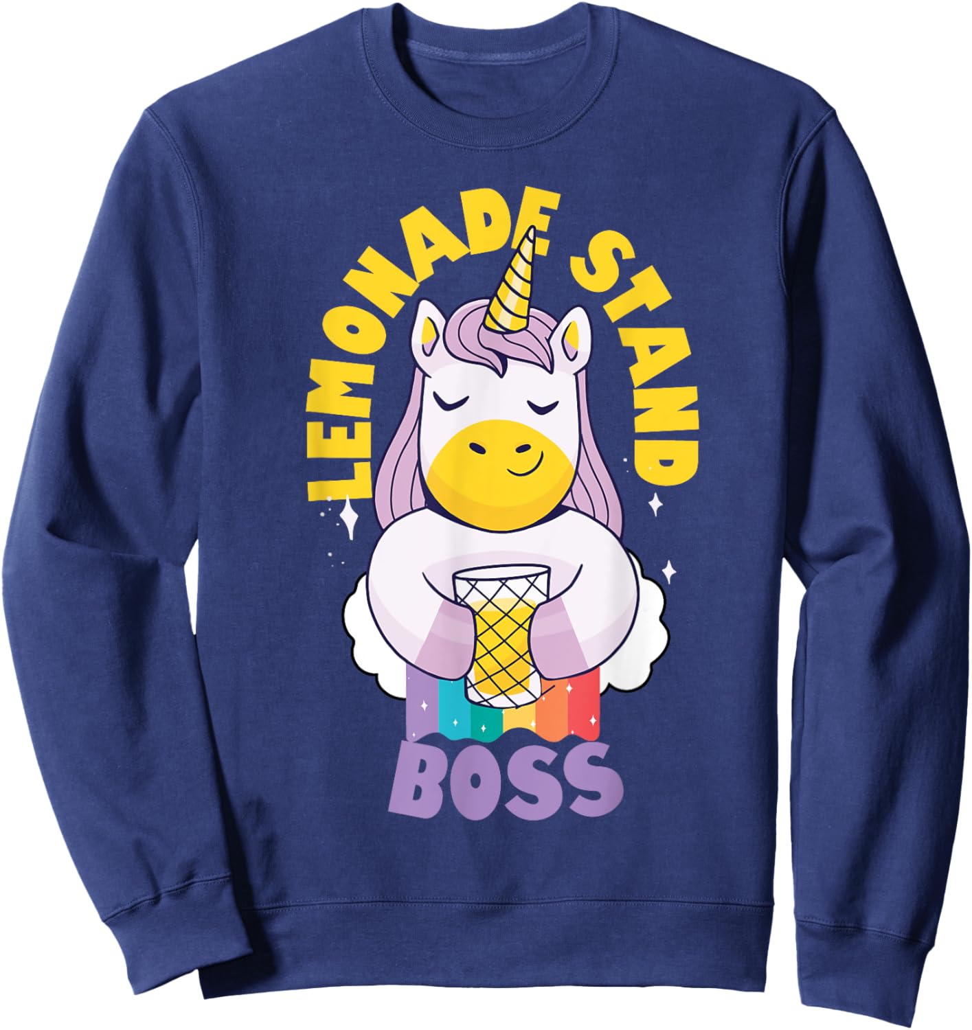 Lemonade Stand Boss Entrepreneur Kids - Unicorn Sweatshirt - Sweatshirt | Navy