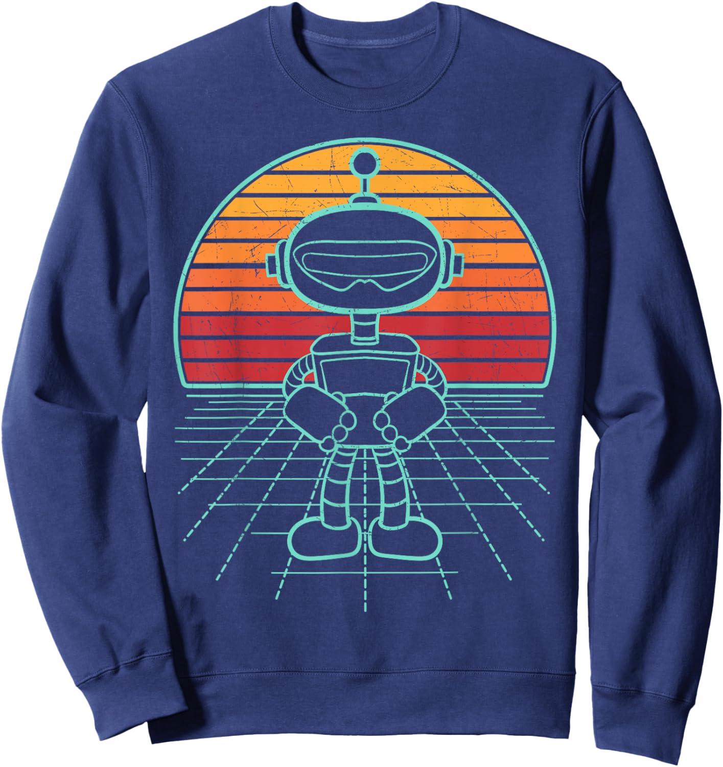 Robot Retro Robotics Lover Roboticist Engineering Science Sweatshirt - Sweatshirt | Navy