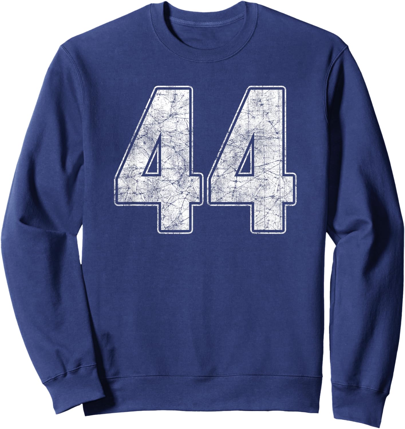 #44 Jersey Number 44 Uniform Biggest Fan Favorite Player Sweatshirt - Sweatshirt | Navy