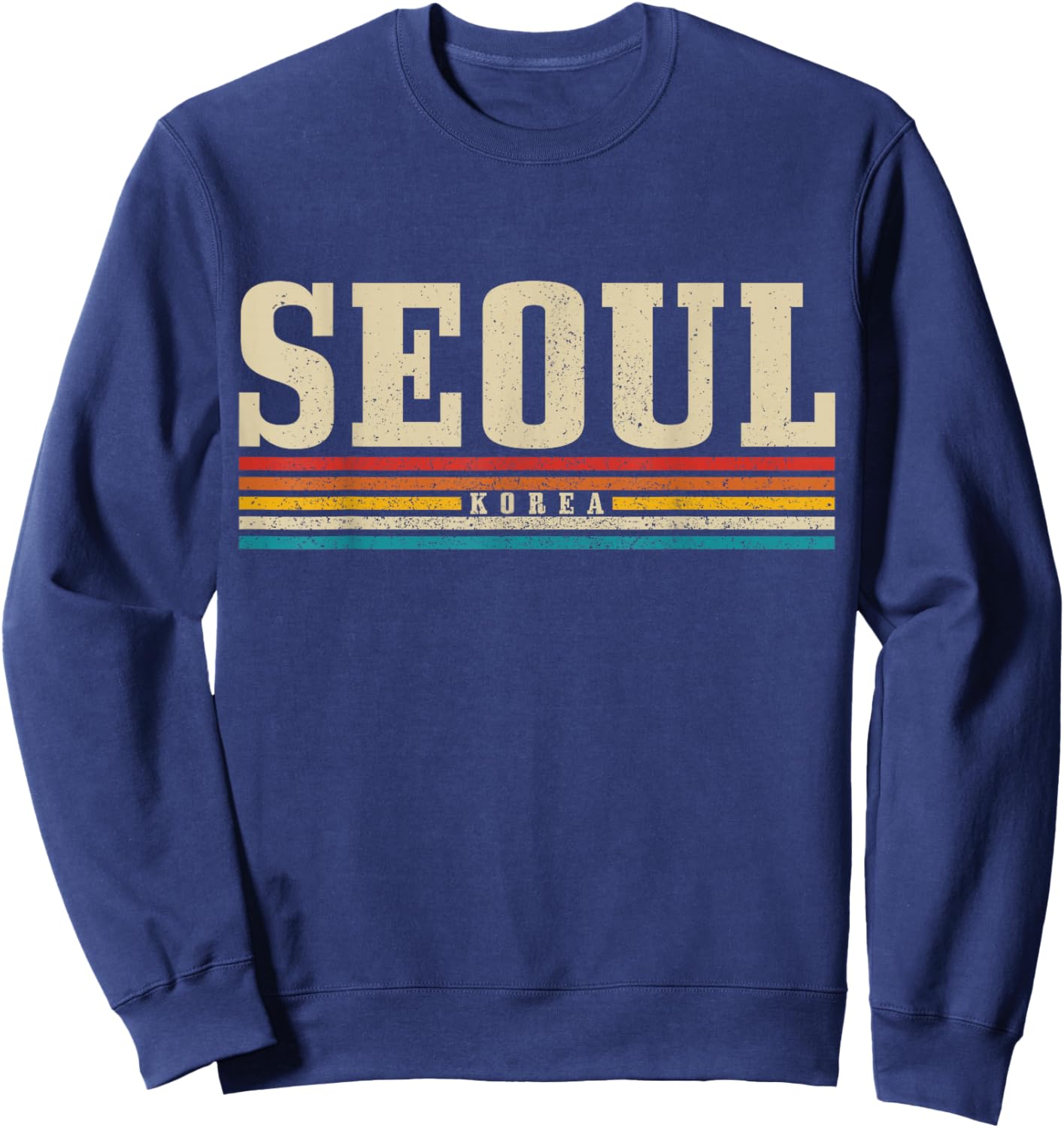 Seoul Vintage South Korea Retro Korean Sweatshirt - Sweatshirt | Navy