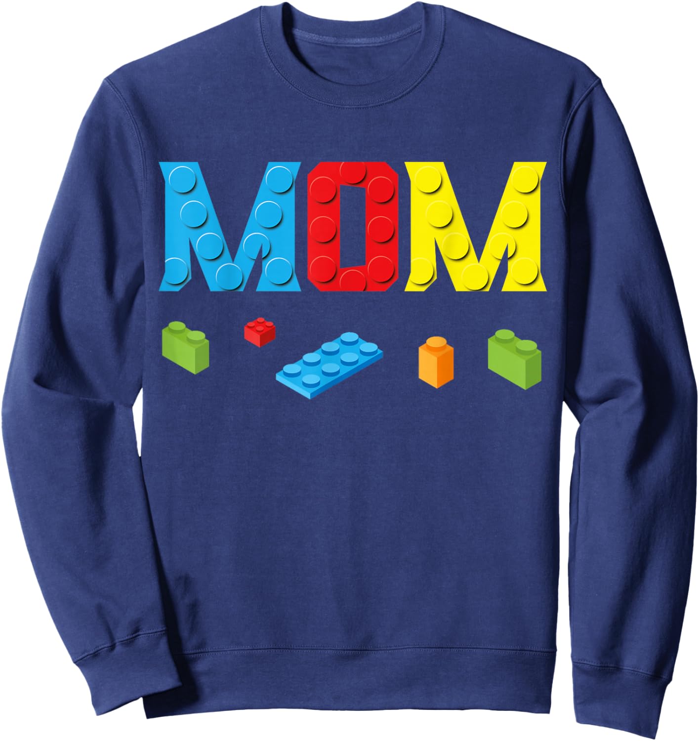 Mom Master Builder Building Bricks Blocks Family Set Parents Small Sweatshirt - Sweatshirt | Navy