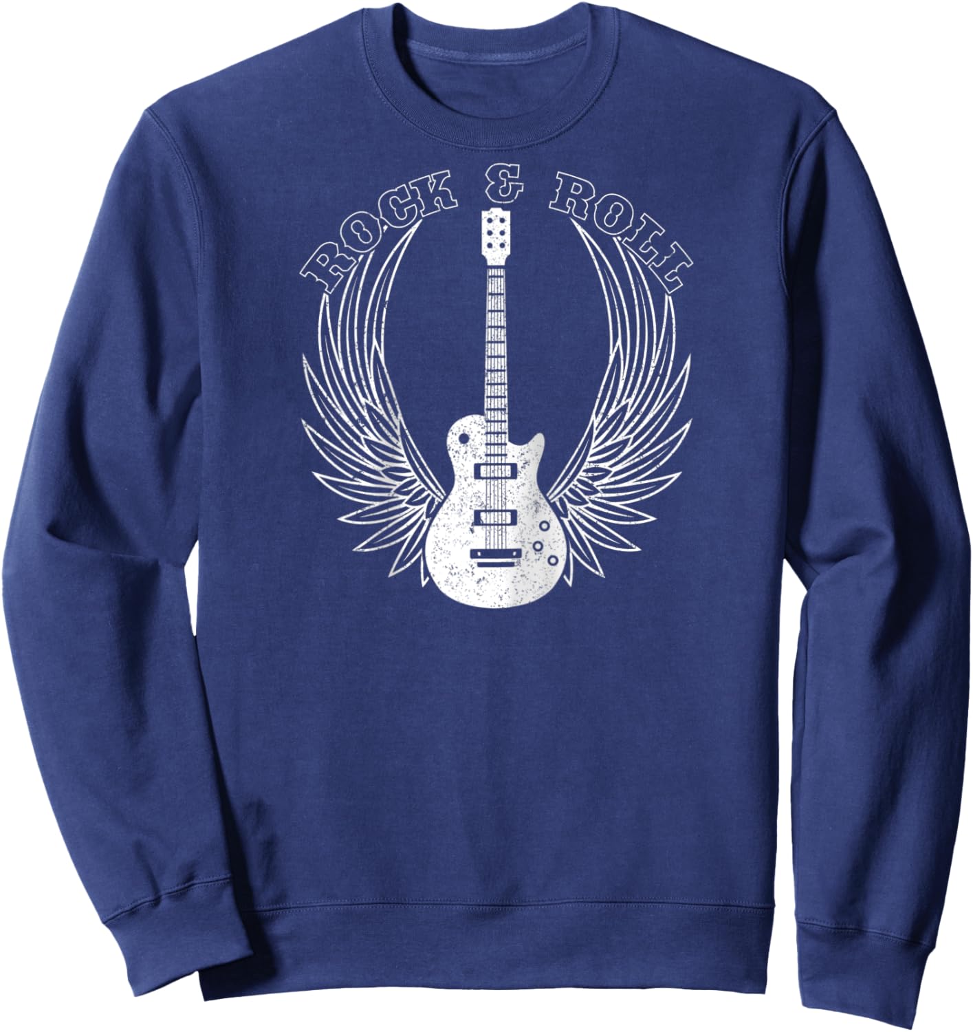 Vintage retro rock and roll men, women, children Raglan Baseball Sweatshirt - Sweatshirt | Navy