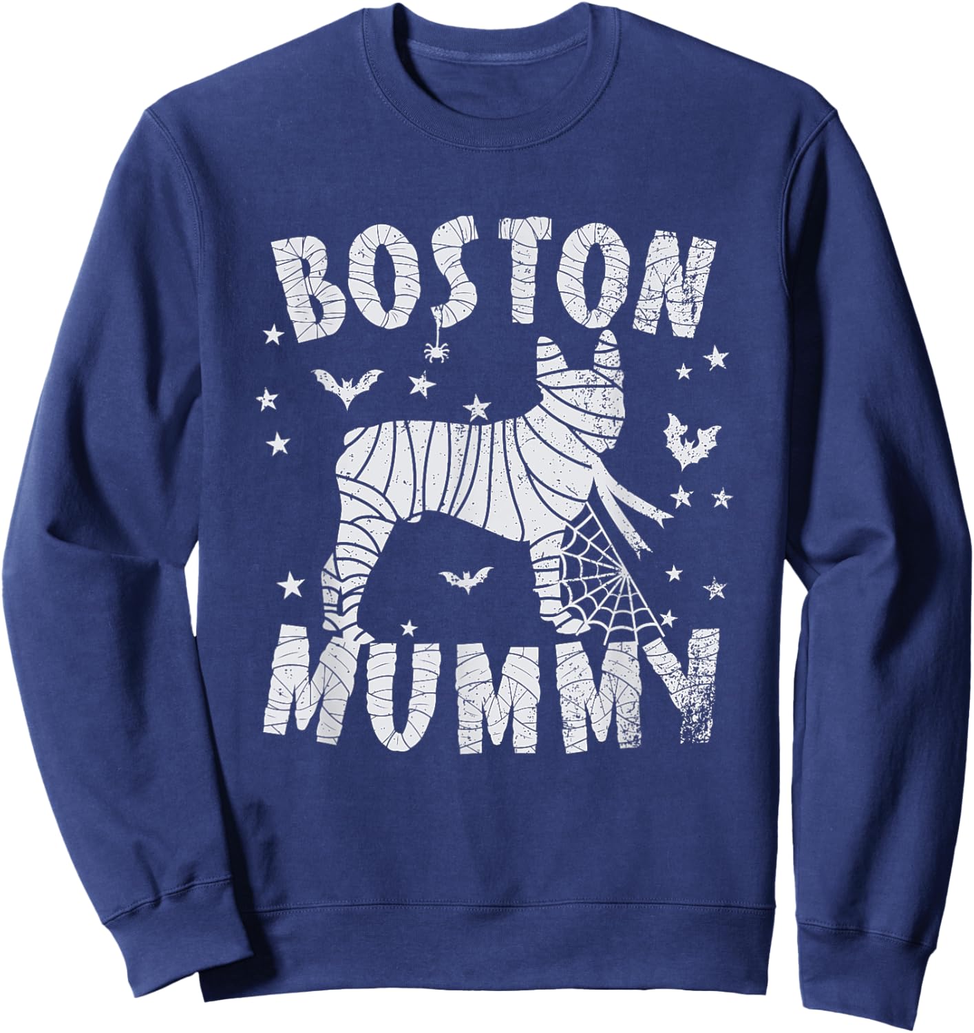 Boston Terrier Mummy - Halloween Sweatshirt - Sweatshirt | Navy