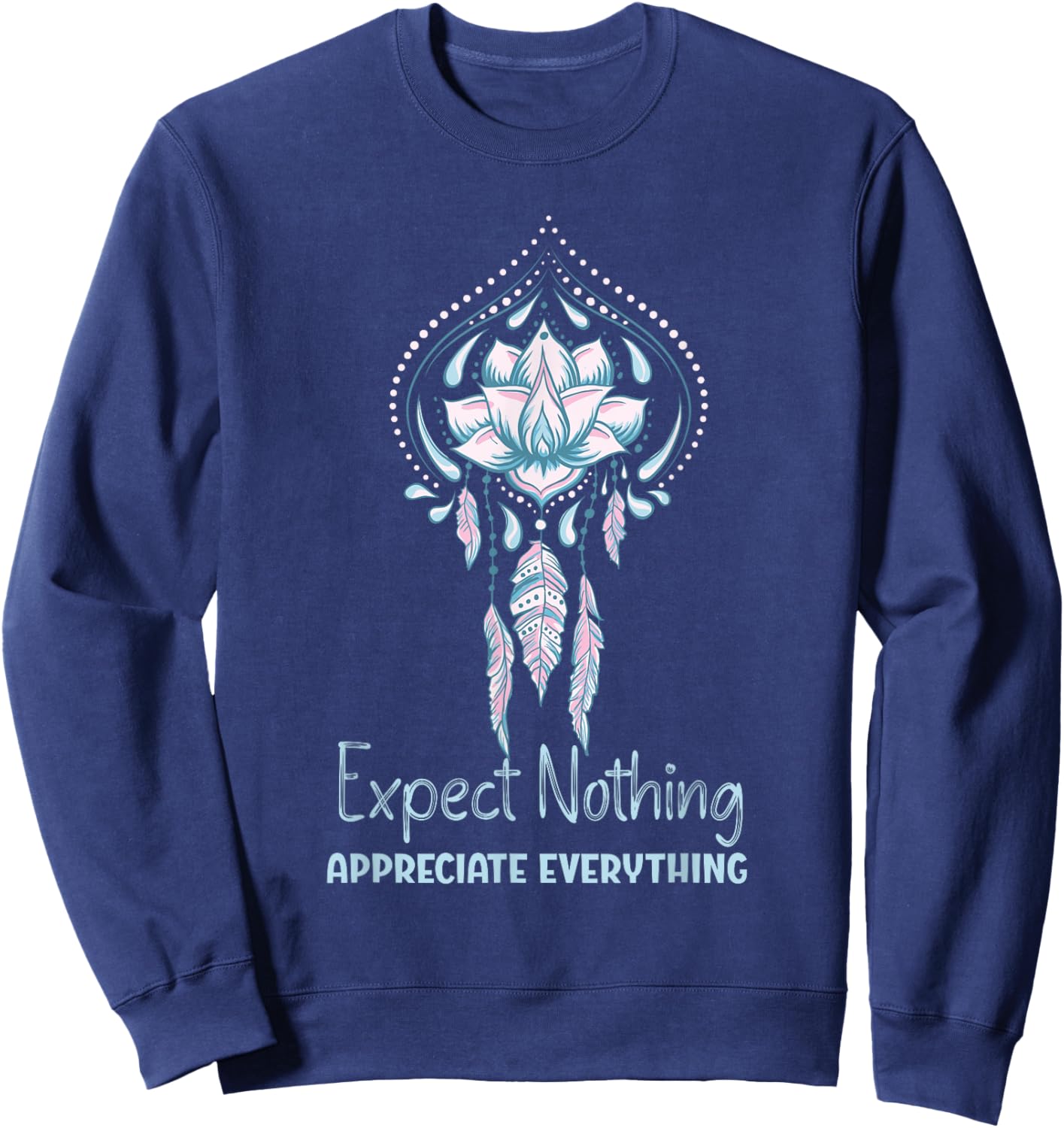 Spiritual Attract Meditation Spirituality Lotus Sweatshirt - Sweatshirt | Navy