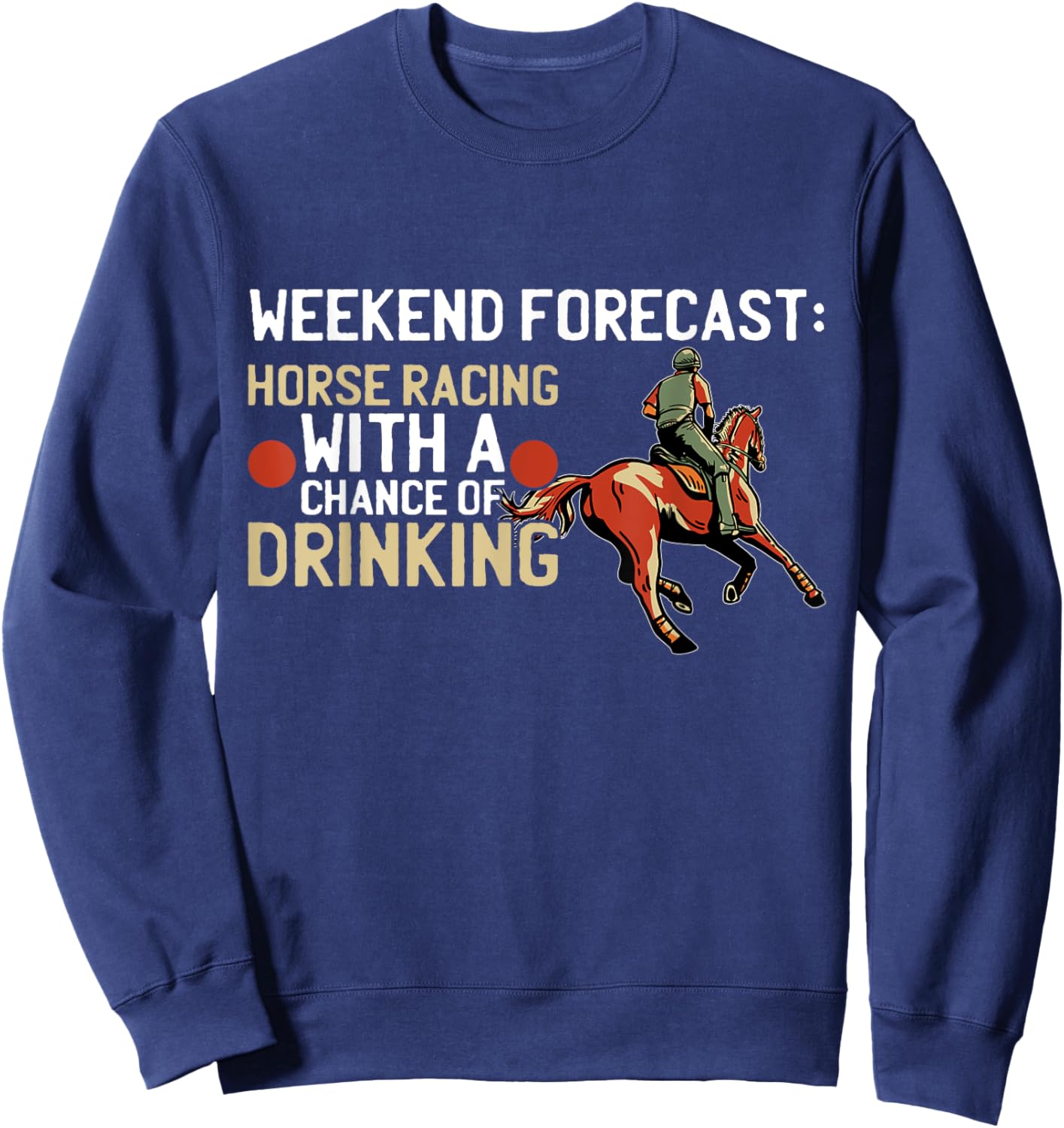 Retro Jockey Gambling Vintage For Dad's Men's Black Horse Racing Sweatshirt - Sweatshirt | Navy