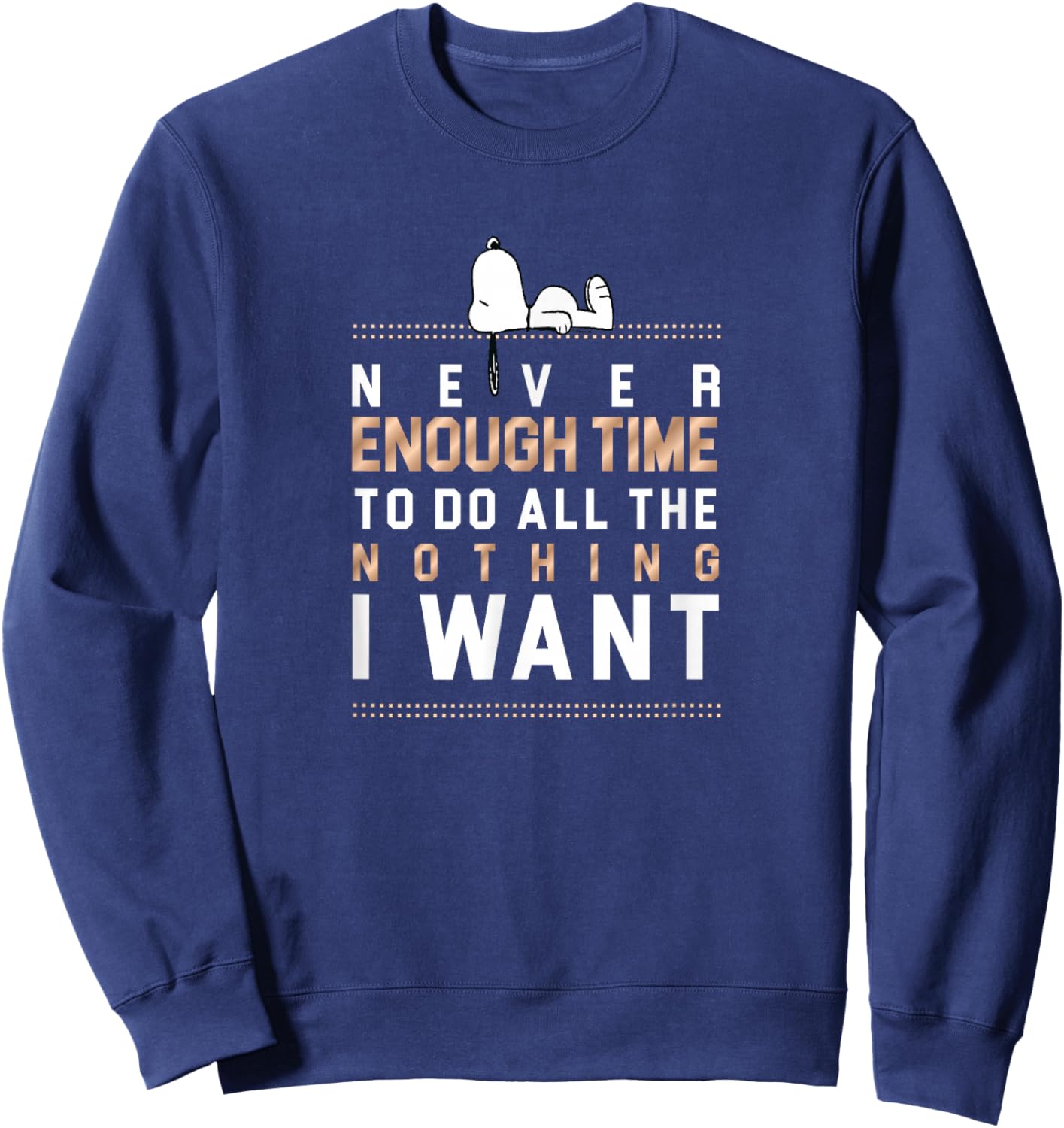 Peanuts Snoopy Never Enough Time Sweatshirt - Sweatshirt | Navy