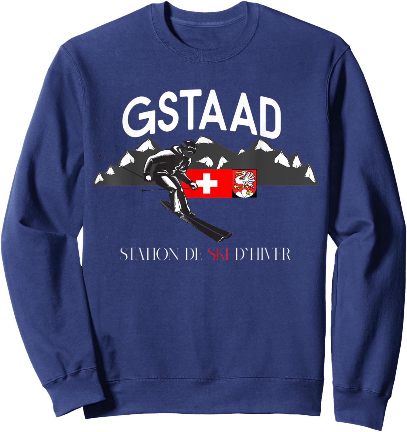 GSTAAD Apres Ski Ski Snowborder Sweatshirt - Sweatshirt | Navy