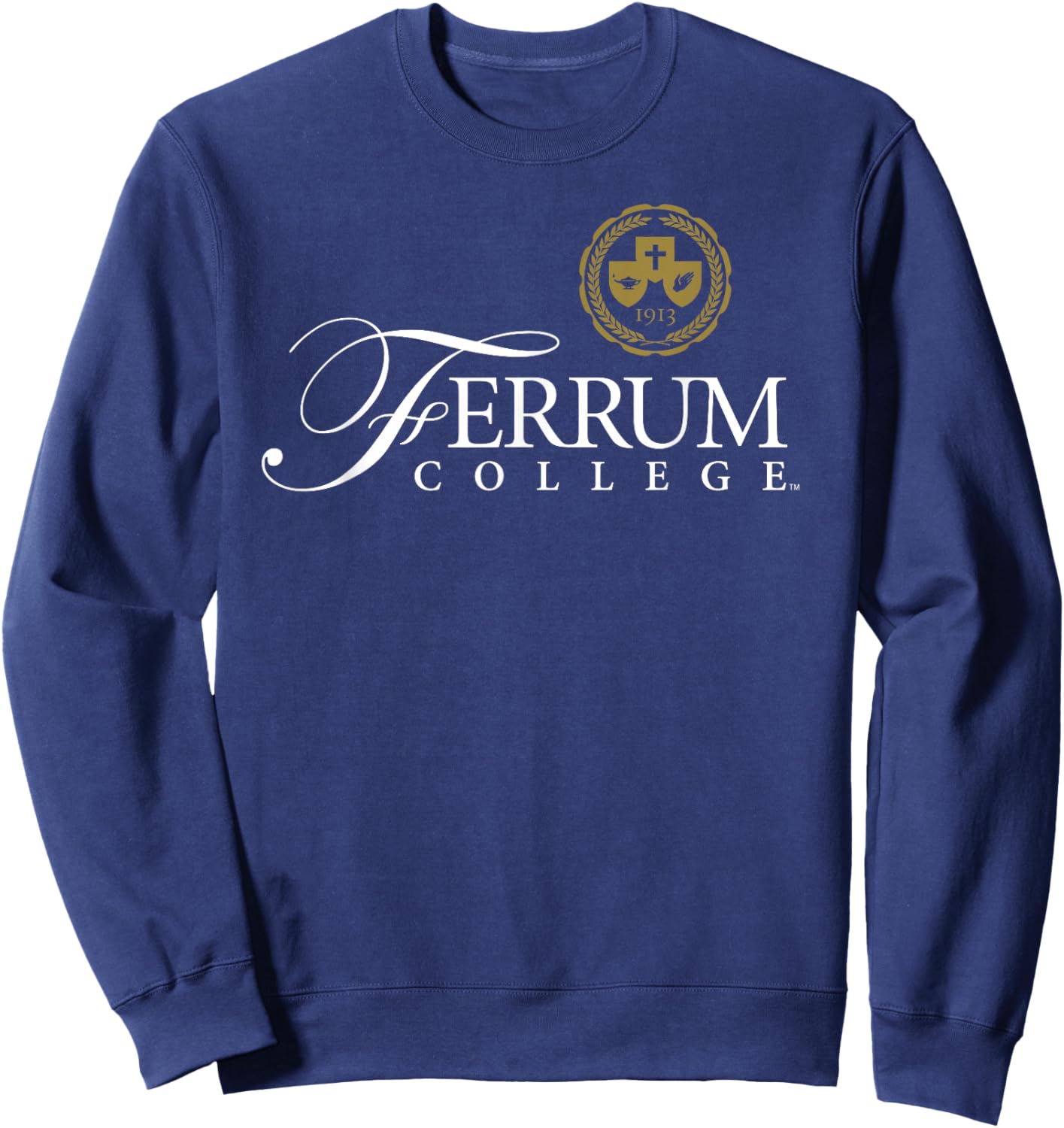Ferrum College Primary Logo Stacked Sweatshirt - Sweatshirt | Navy