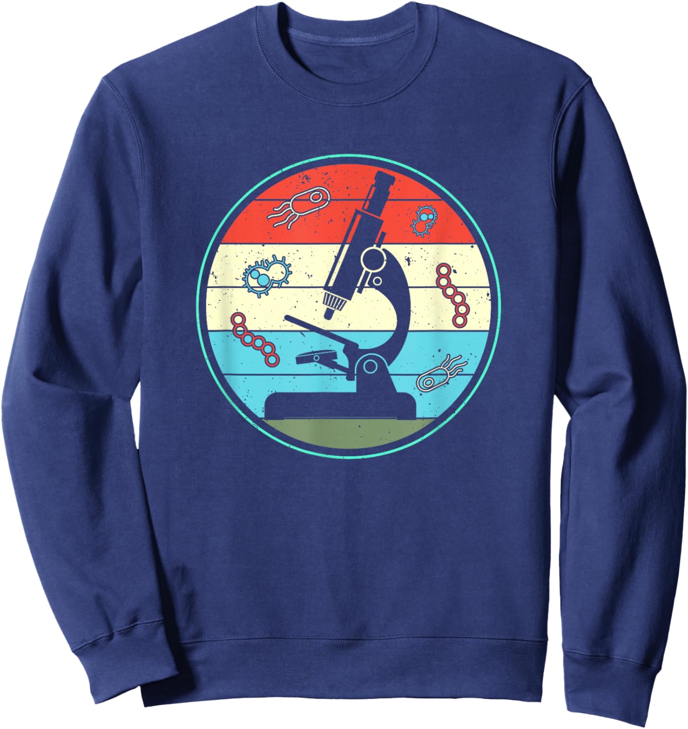 Retro Microbiologist Laboratory Microbiology Technicians Sweatshirt - Sweatshirt | Navy