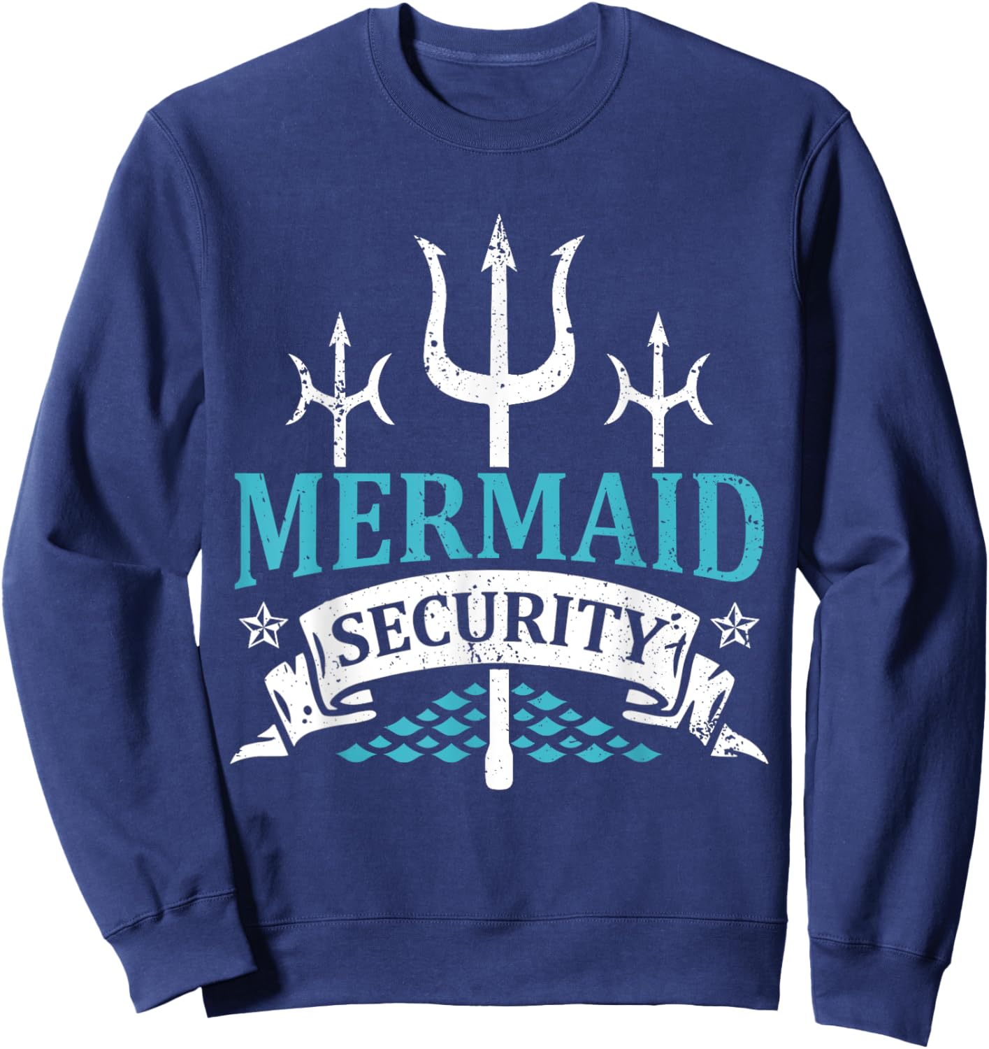 Merman Mermaid Party Swimming Sea Waves - Mermaid Security Sweatshirt - Sweatshirt | Navy