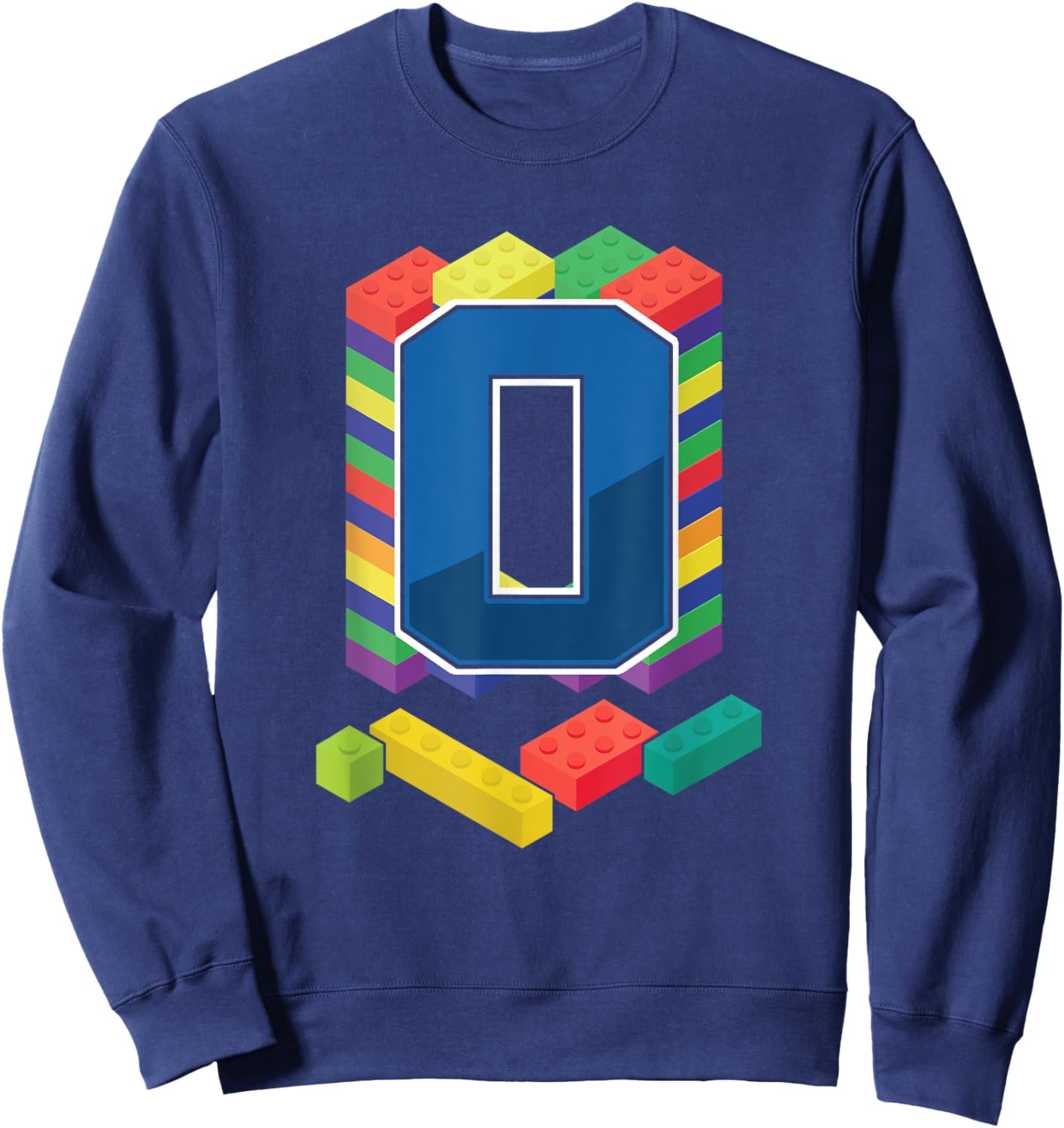 Letter O Master Builder Alphabet Last Name Building Blocks Sweatshirt - Sweatshirt | Navy