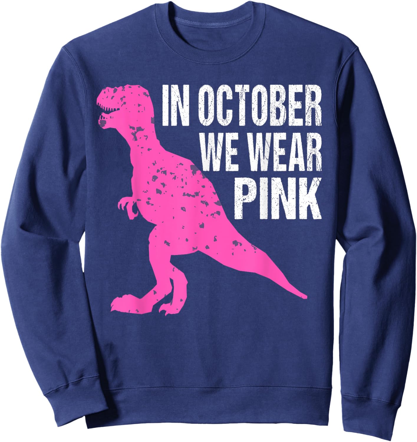 In October We Wear Pink Breast Cancer Awareness Kids Boys Sweatshirt - Sweatshirt | Navy