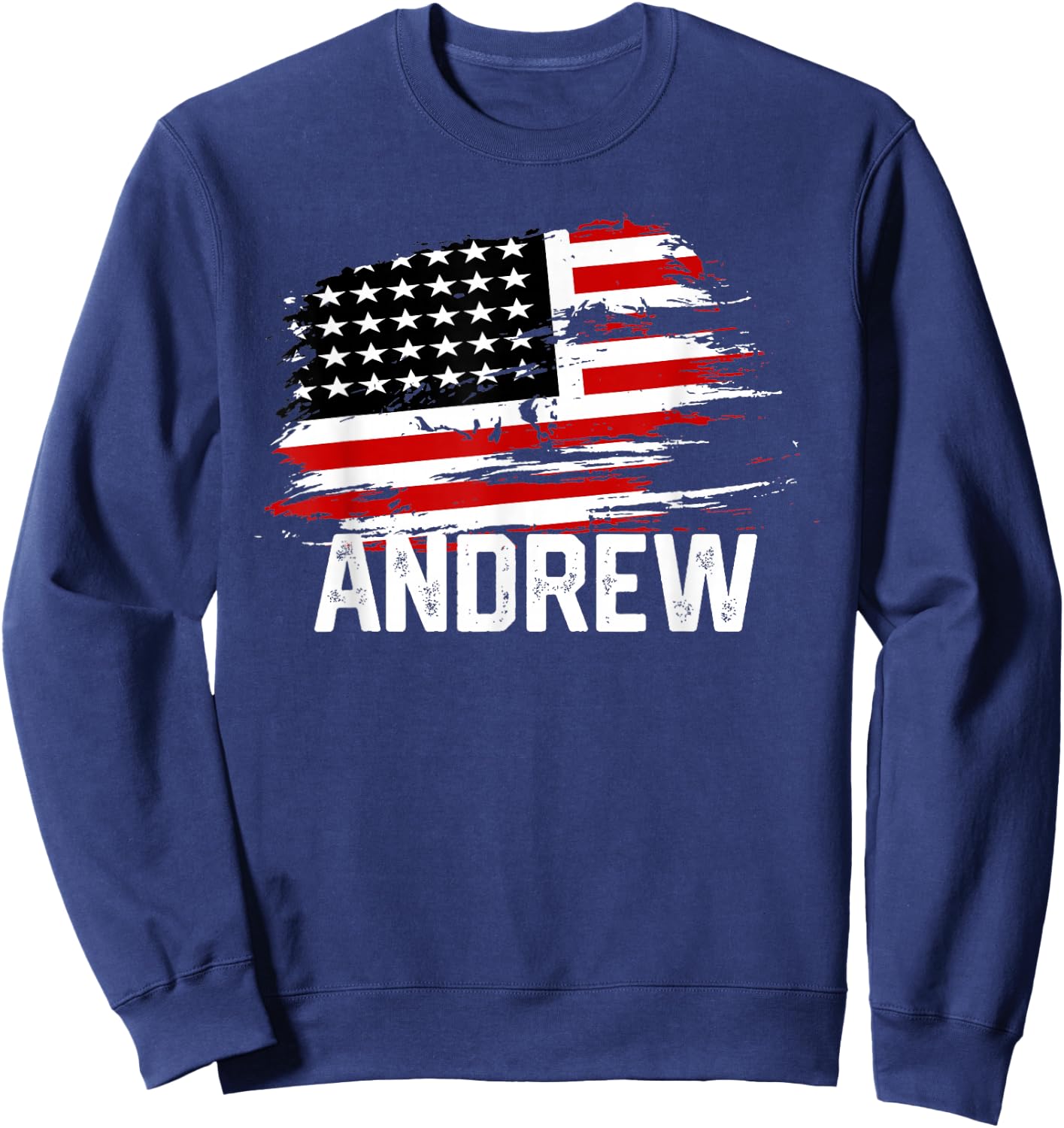 ANDREW USA Flag Personalized 4th of July ANDREW Sweatshirt - Sweatshirt | Navy