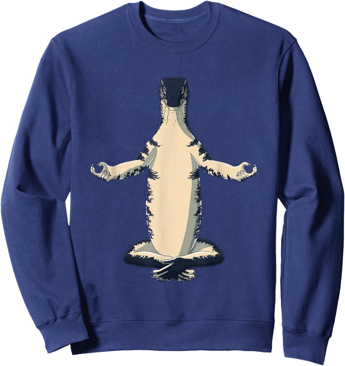 Funny Yoga Reptile Monitor Lizard Sweatshirt - Sweatshirt | Navy