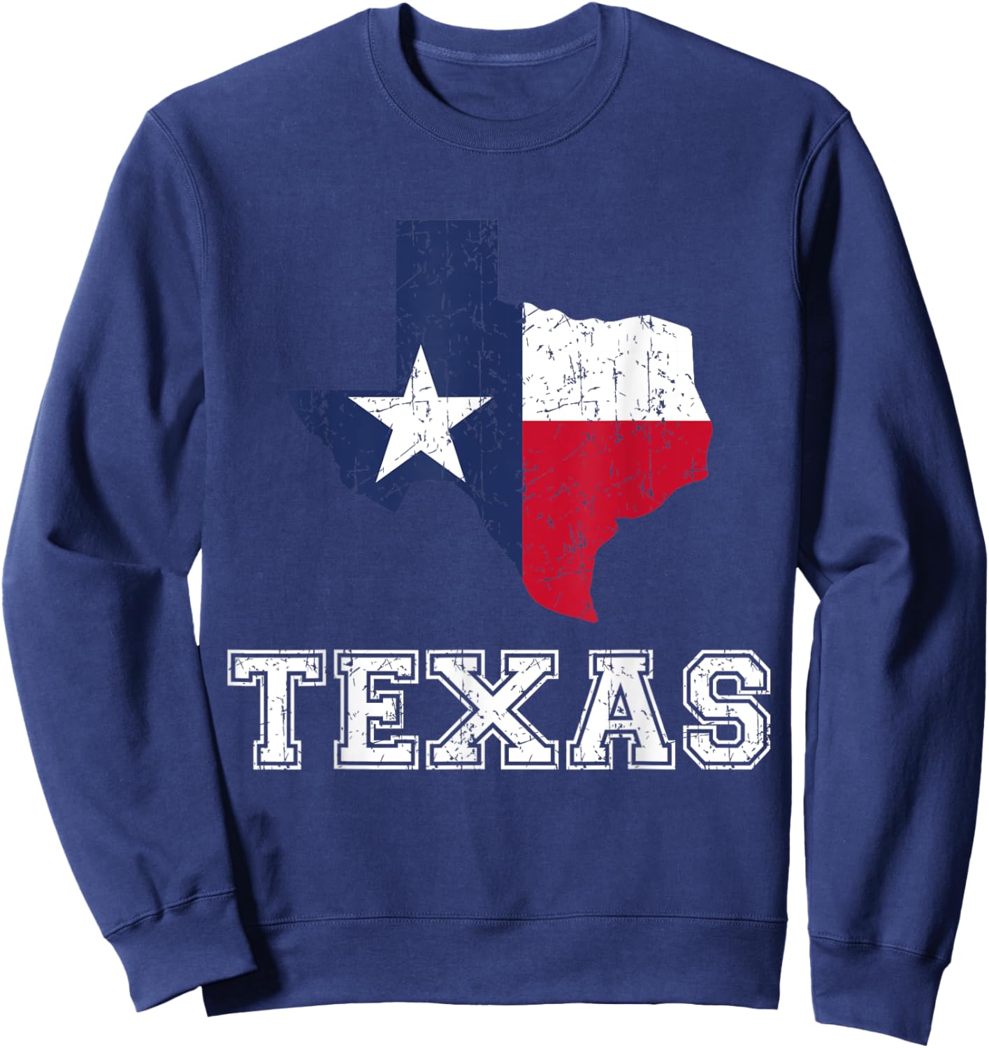 Texas Proud Texan Patriot American USA Flag Vintage Map Sweatshirt - Sweatshirt | Navy