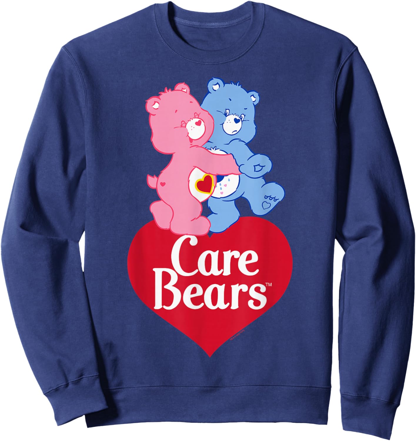 Care Bears Love-A-Lot Bear & Grumpy Valentine Hug Logo Sweatshirt - Sweatshirt | Navy