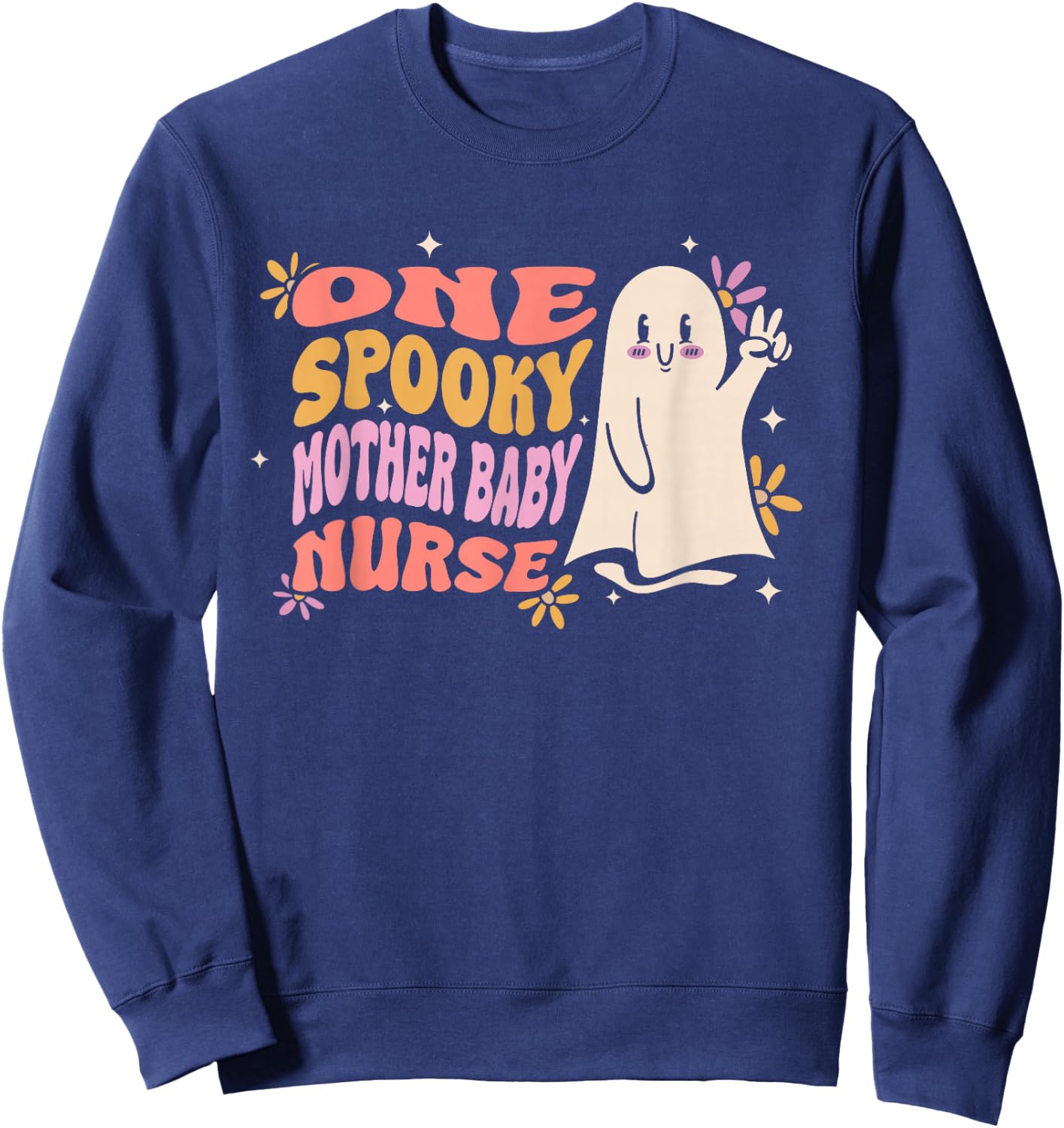 One Spooky Mother Baby Nurse Halloween Sweatshirt - Sweatshirt | Navy