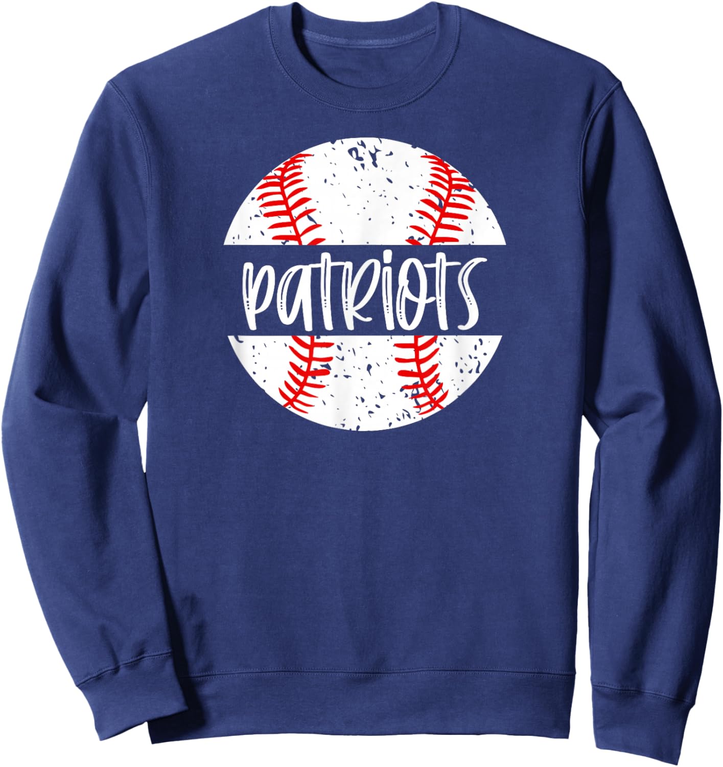 Patriots Baseball Team Mascot School Spirit Game Day Sweatshirt - Sweatshirt | Navy