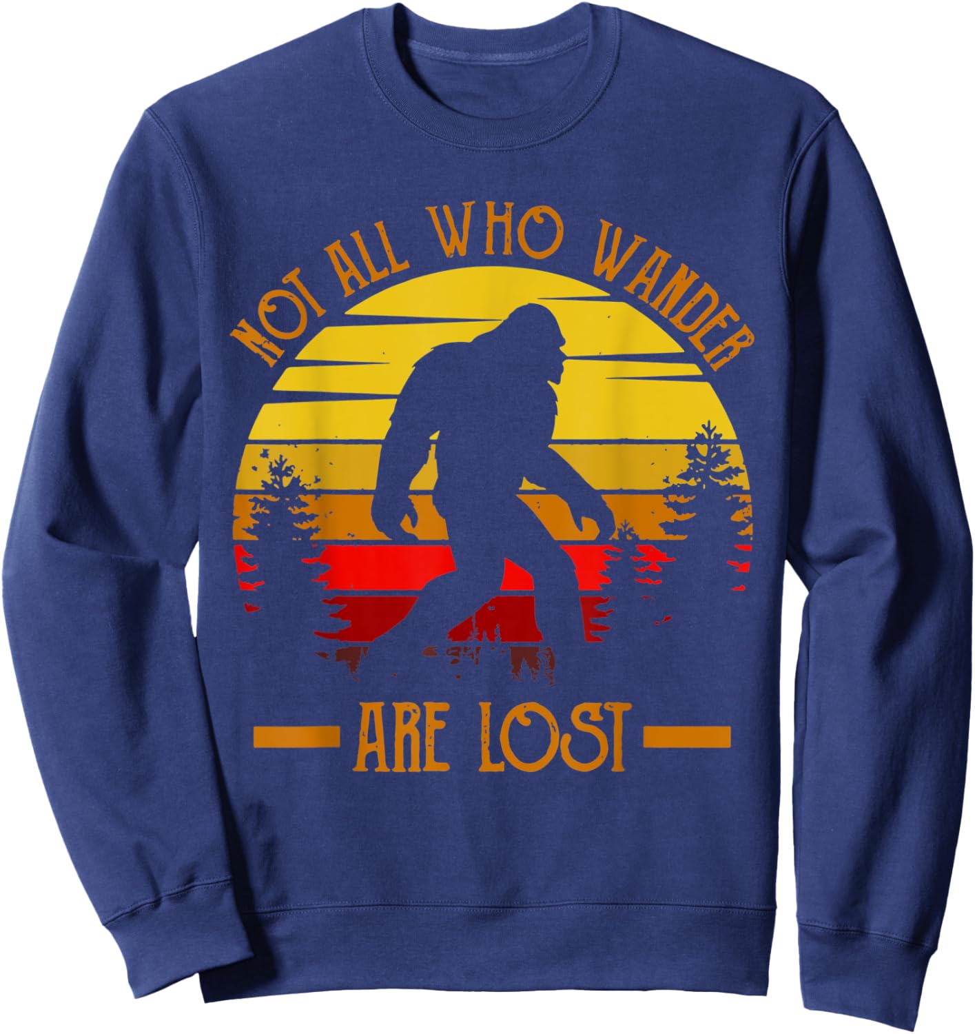 Yeti Bigfoot apparel vintage design social distance champion Sweatshirt - Sweatshirt | Navy