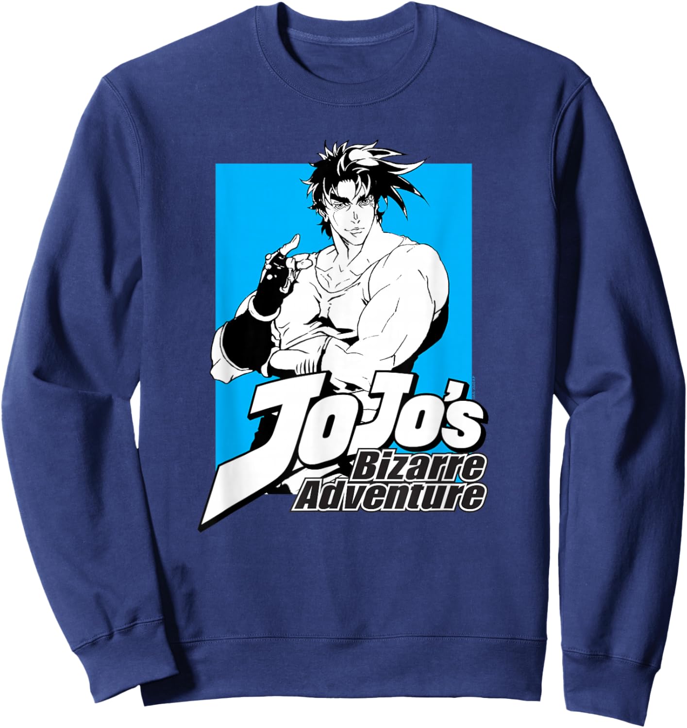 JoJo's Bizarre Adventure Part 2 Joseph Joestar Pose Anime Sweatshirt - Sweatshirt | Navy
