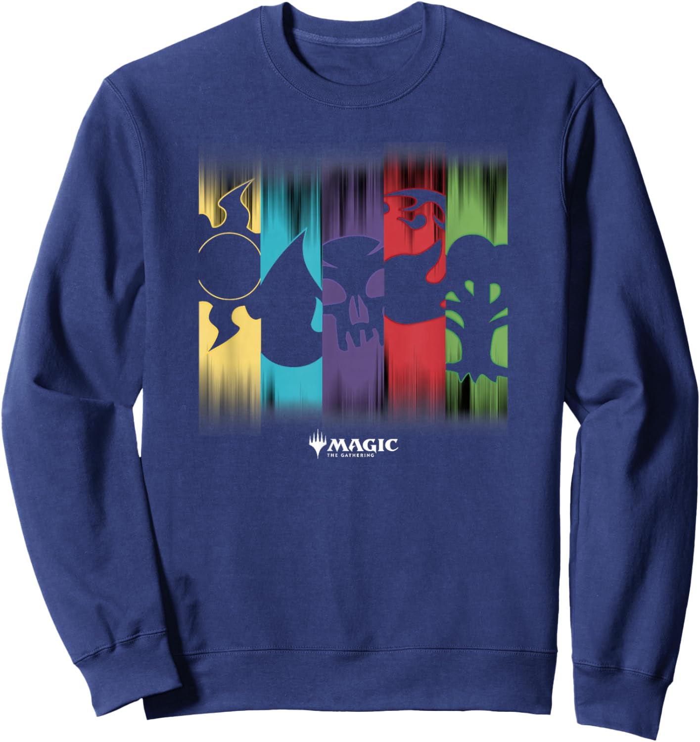 Magic: The Gathering Themed Colors & Symbols Panels Sweatshirt - Sweatshirt | Navy