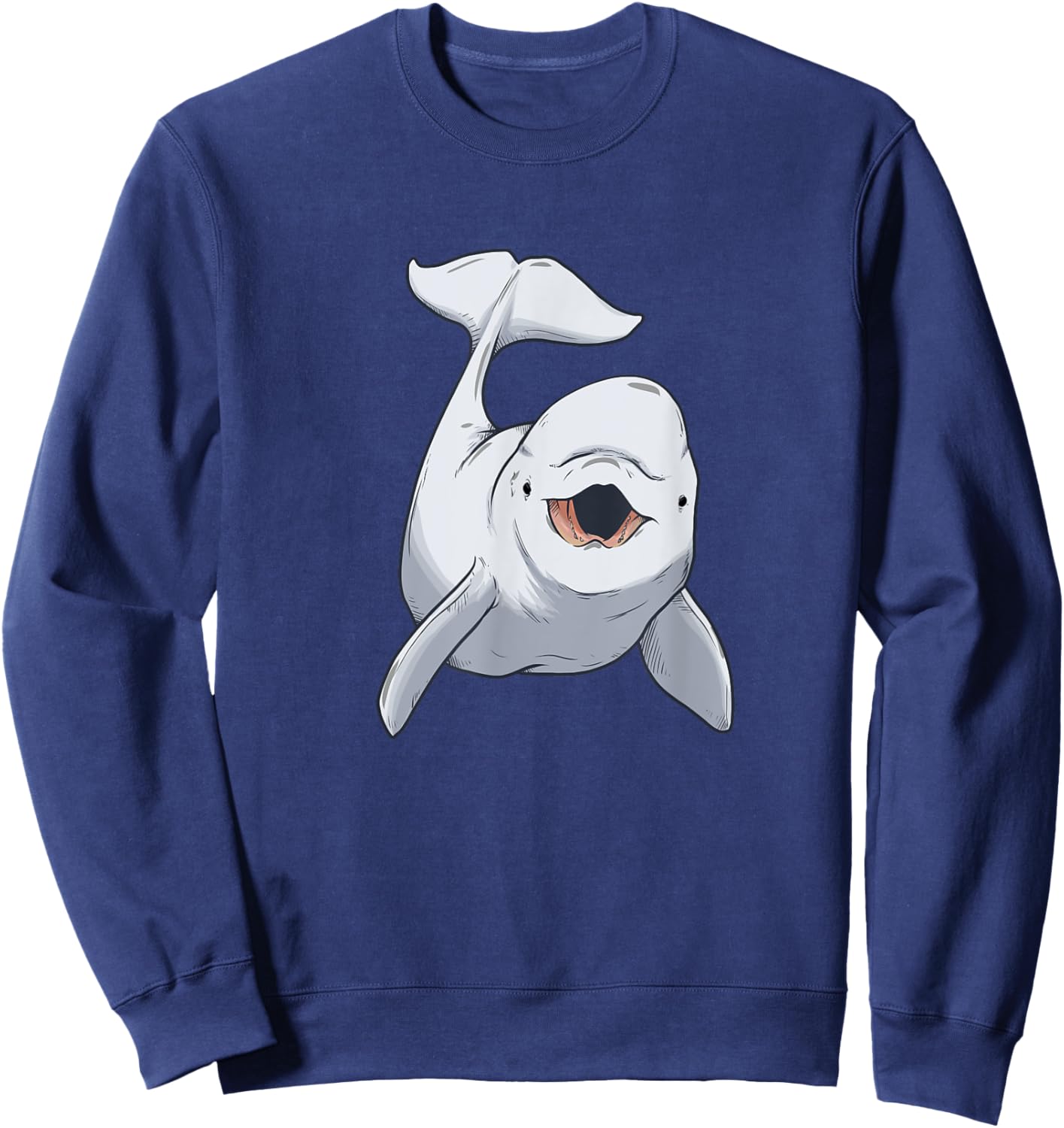 White Baby Whale Beluga White Whale Green Whale Children Sweatshirt - Sweatshirt | Navy