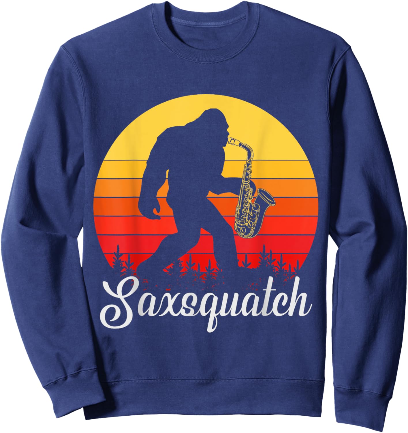 Saxsquatch - Funny Bigfoot / Yeti Play On Words Sweatshirt - Sweatshirt | Navy