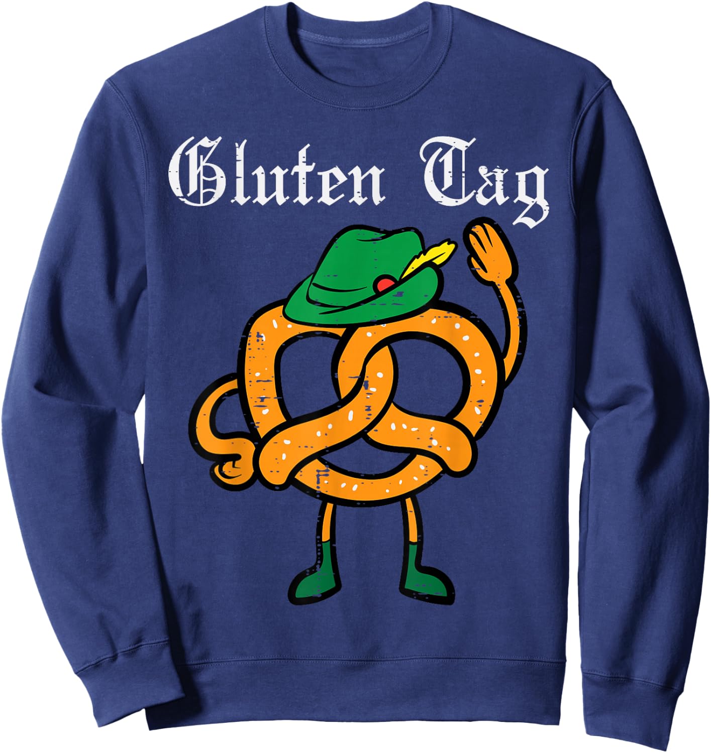 Oktoberfest Pretzel Guten Tag Funny German Women Kids Men Sweatshirt - Sweatshirt | Navy