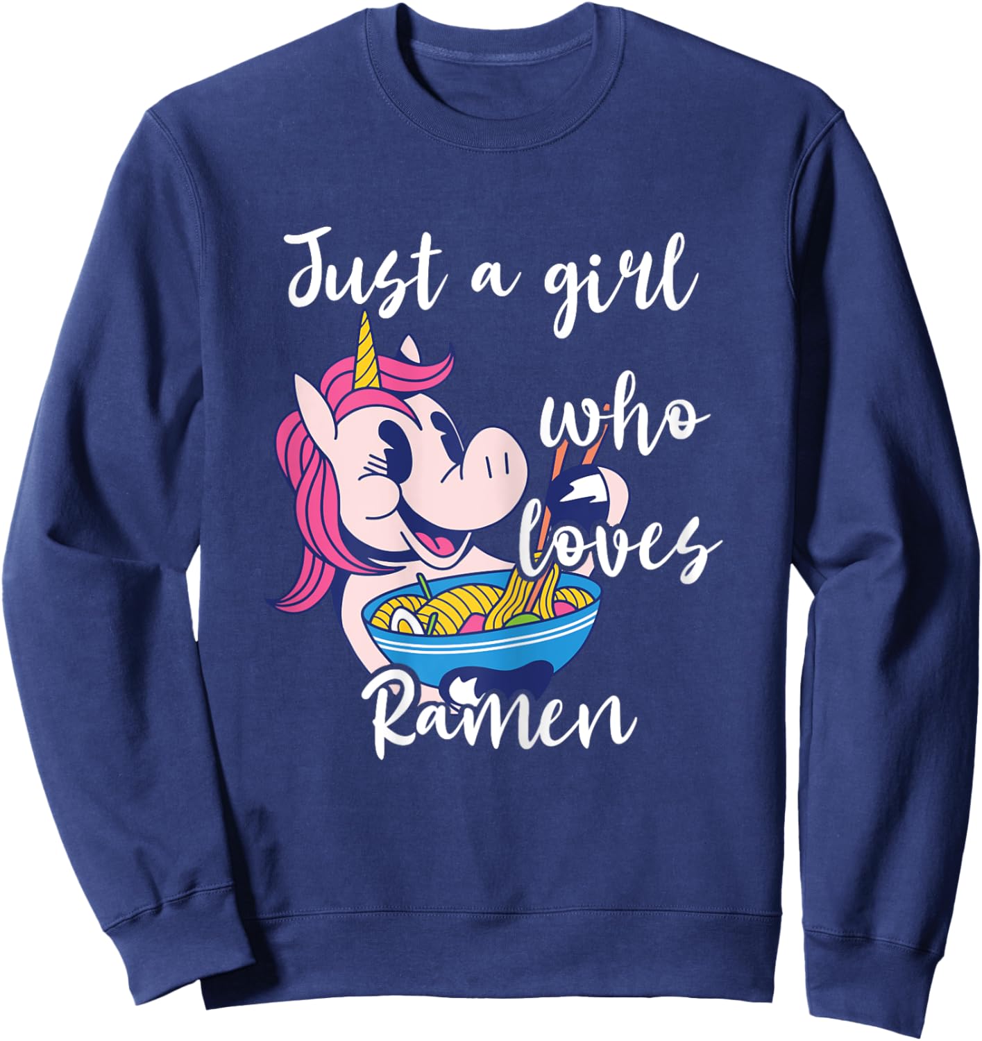 Ramen Unicorn Japanese Noodle Unicorn Manga Anime Soup Sweatshirt - Sweatshirt | Navy