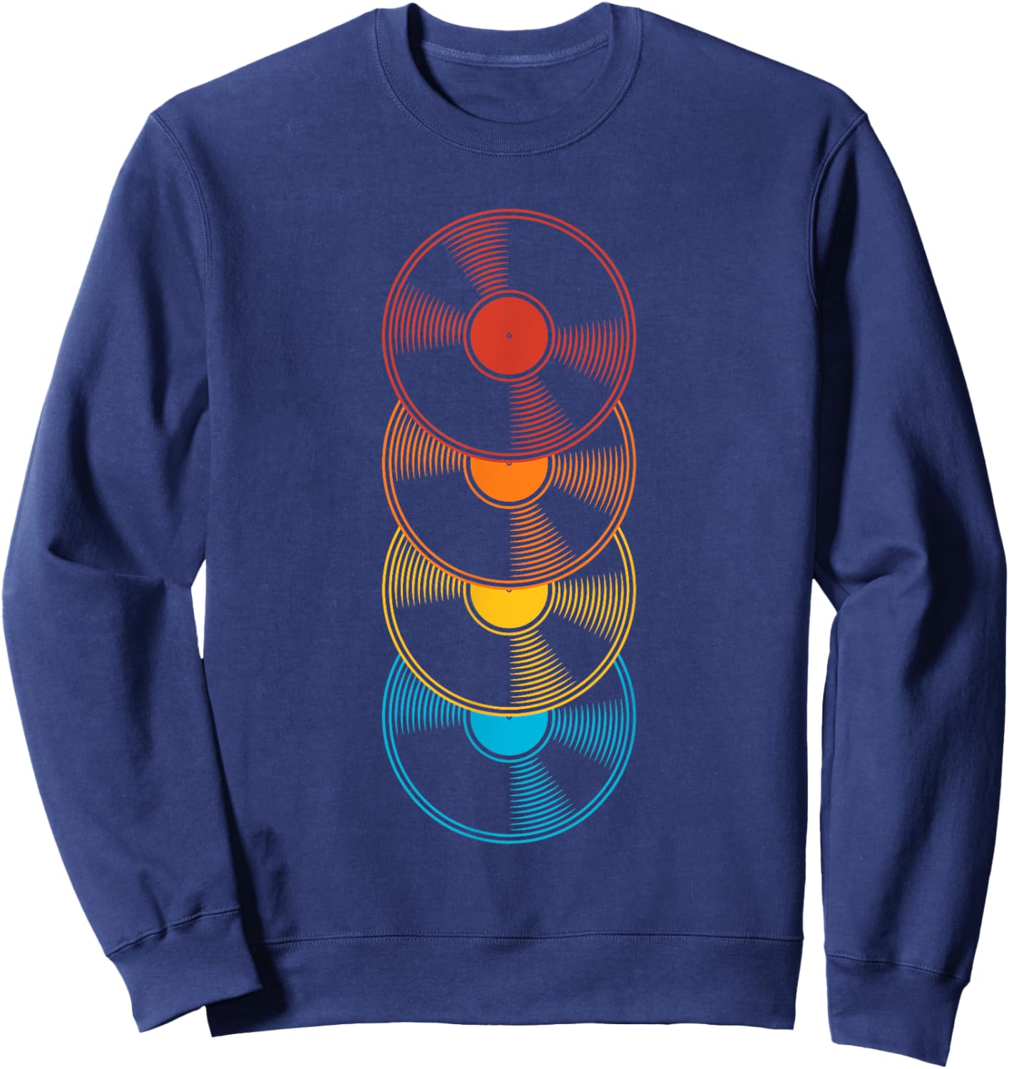 Rainbow Vinyl Record Music Sweatshirt - Sweatshirt | Navy