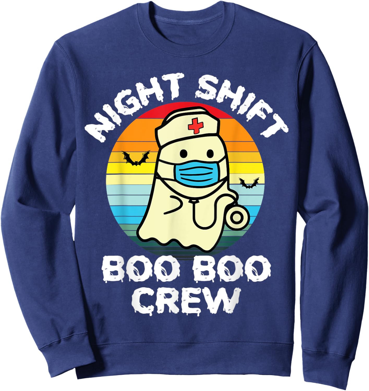 2023 Night Shift Boo Boo Crew Nurse Halloween For Nurses RN Sweatshirt - Sweatshirt | Navy