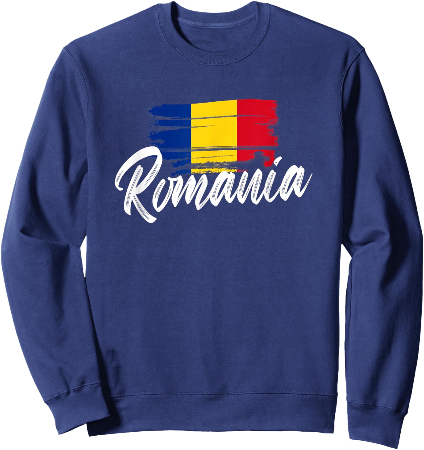Romania Flag Romanian Romania Pride Heart Sweatshirt - Sweatshirt | Navy