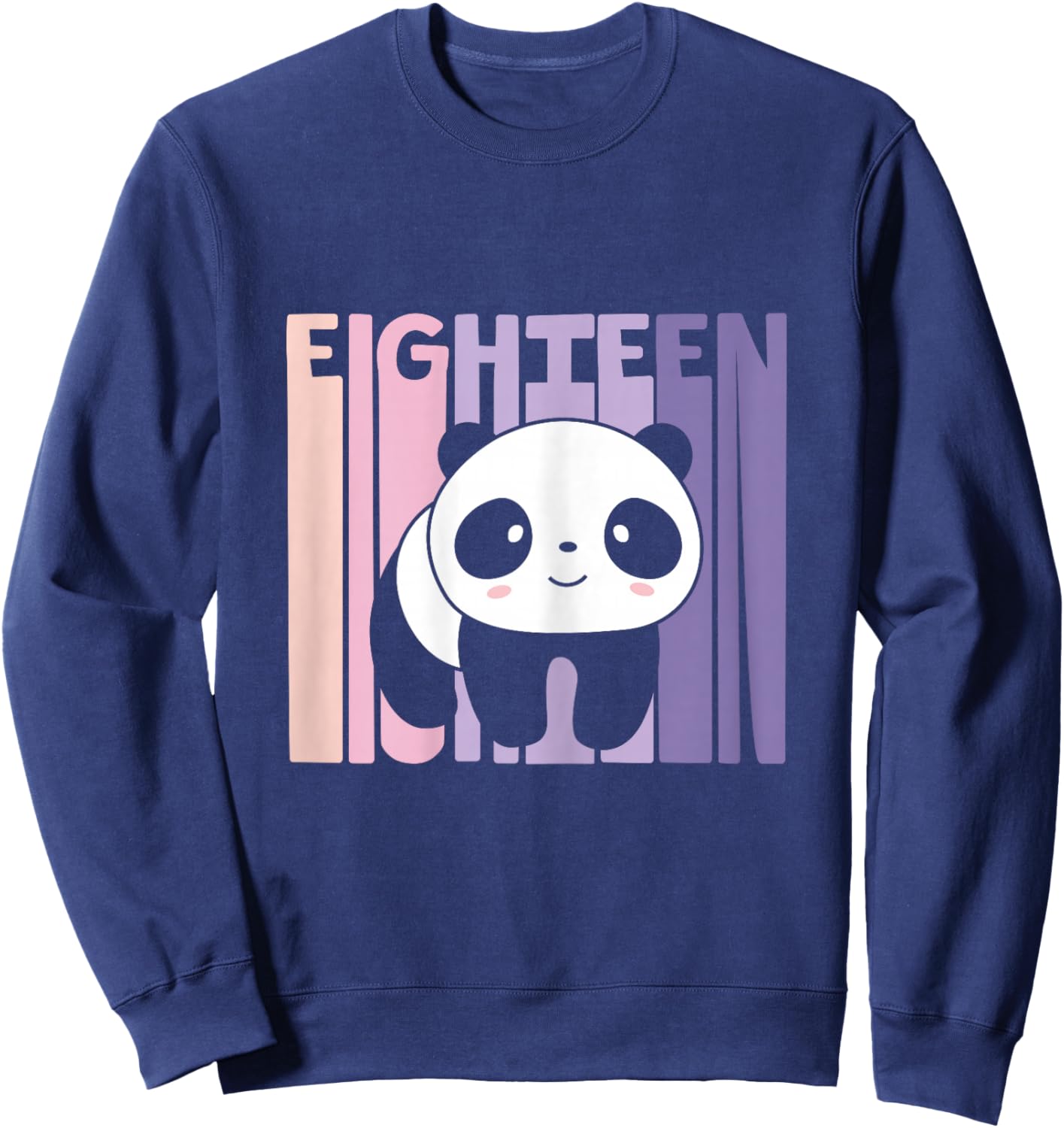 18th Birthday Girl Cute Panda Panda Bear 18 Years Old Sweatshirt - Sweatshirt | Navy