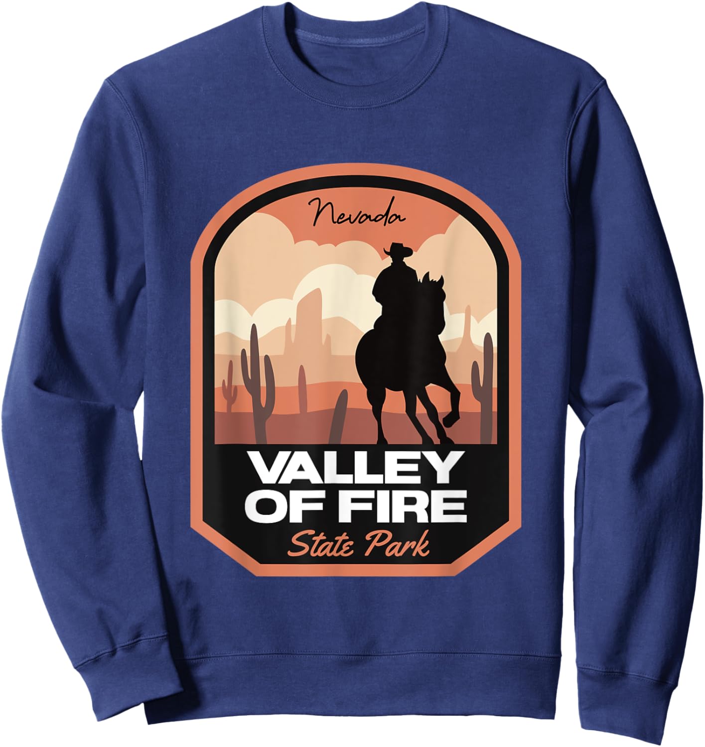 Valley of Fire State Park Desert Cowboy Sweatshirt - Sweatshirt | Navy