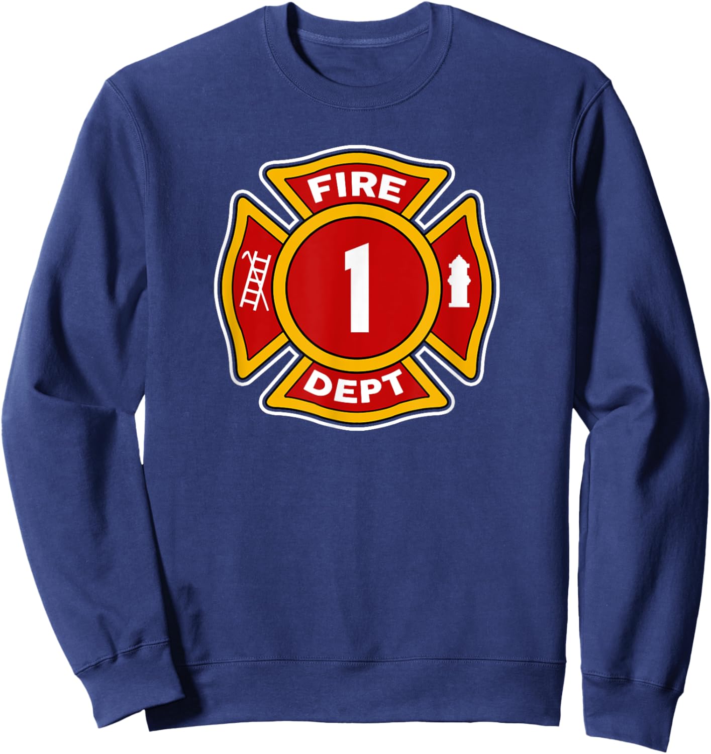 Fire 1 Dept Shirt | Firefighter Hero 1st Birthday Boys Gift Sweatshirt - Sweatshirt | Navy