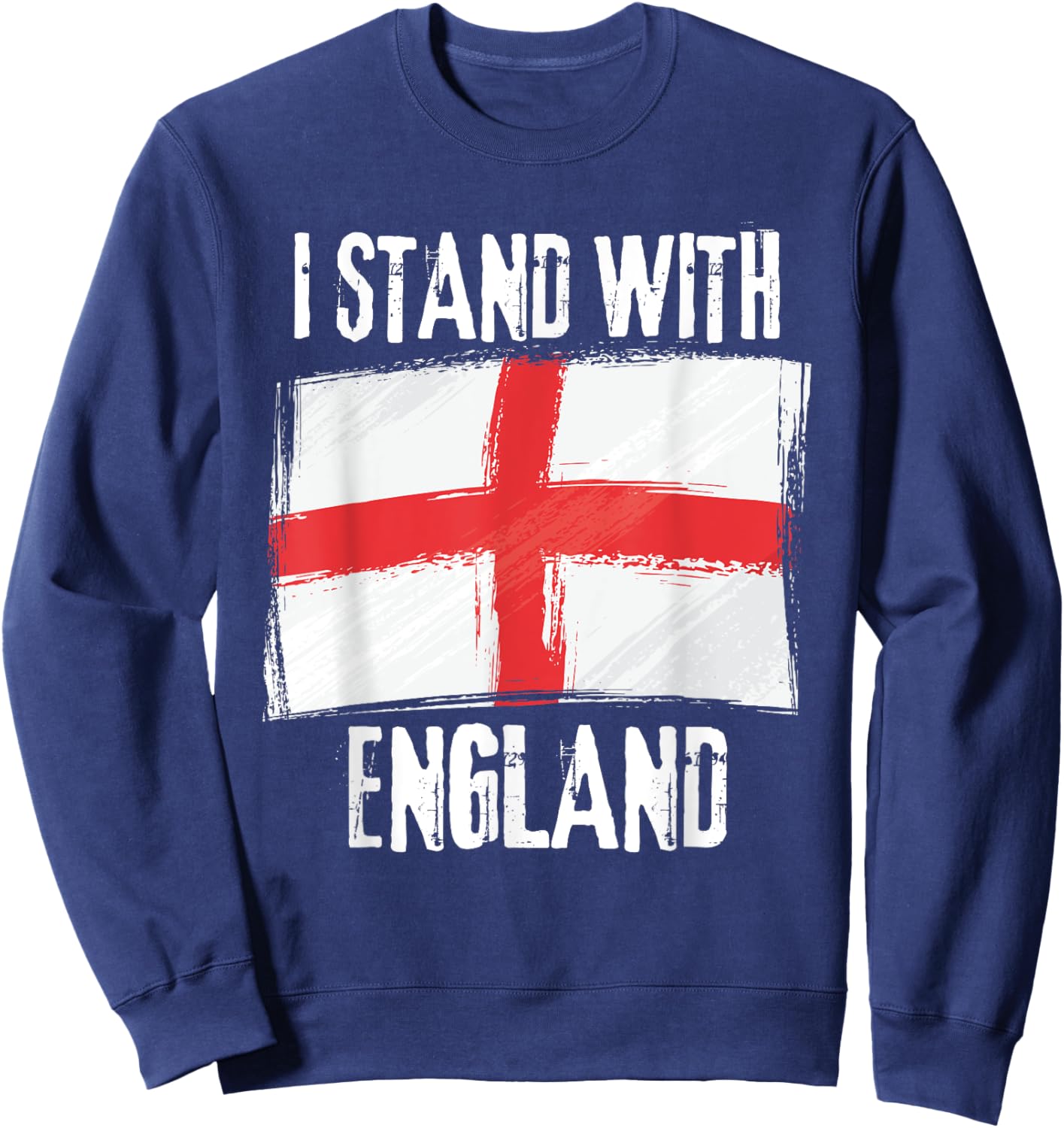 I Stand With England Flag British Flag Sweatshirt - Sweatshirt | Navy