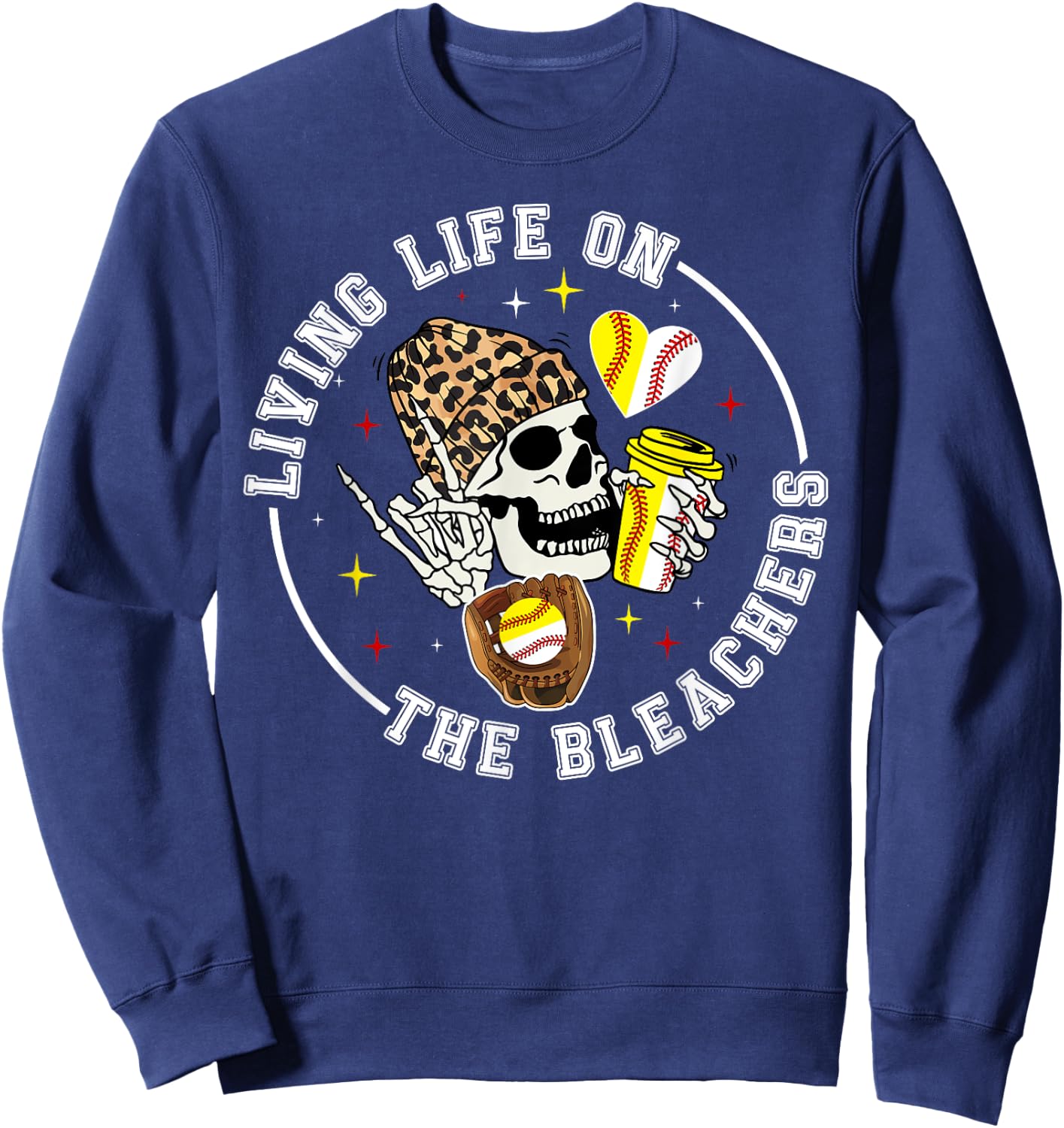 Living Life On The Bleachers Baseball Softball Mom Sweatshirt - Sweatshirt | Navy