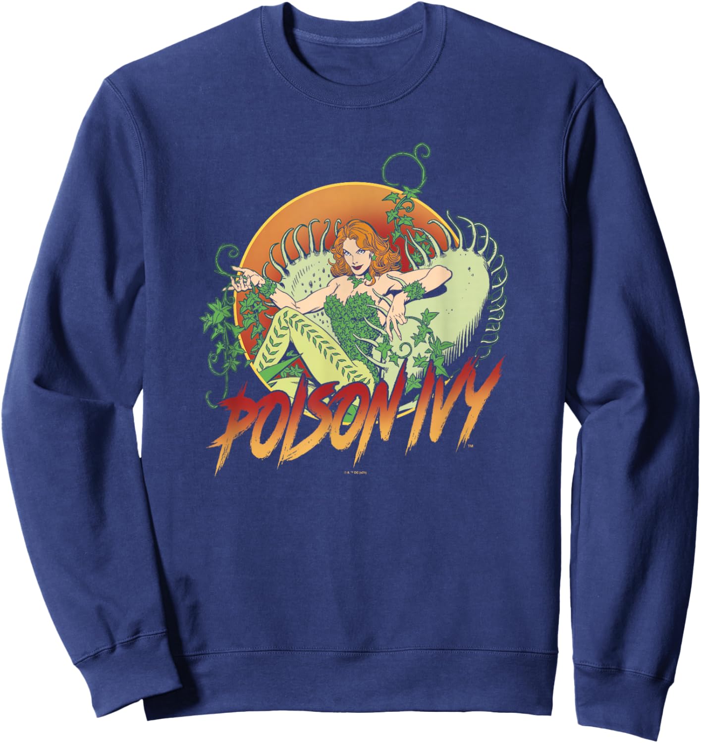 DC Comics Batman Poison Ivy Floral Poster Sweatshirt - Sweatshirt | Navy