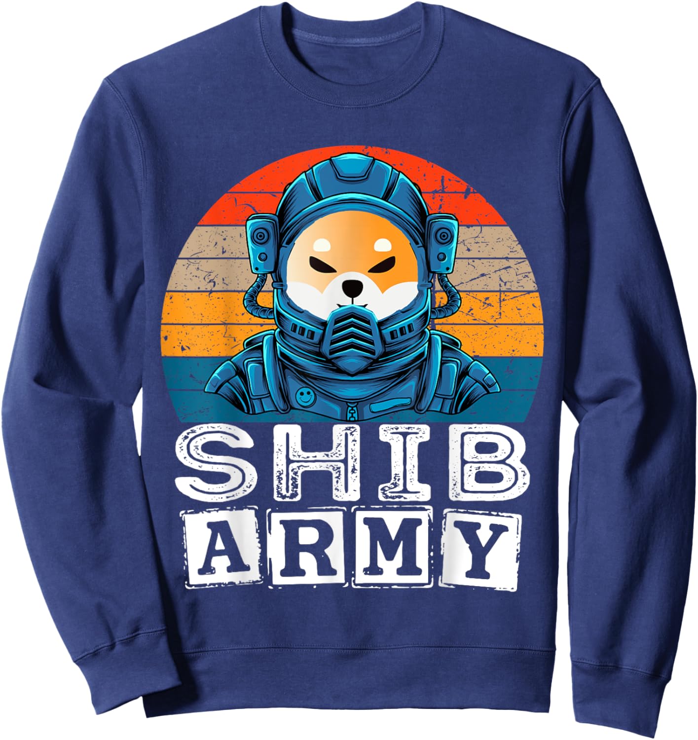 Cryptocurrency Shiba Inu Shib Army to the moon Crypto Meme Sweatshirt - Sweatshirt | Navy