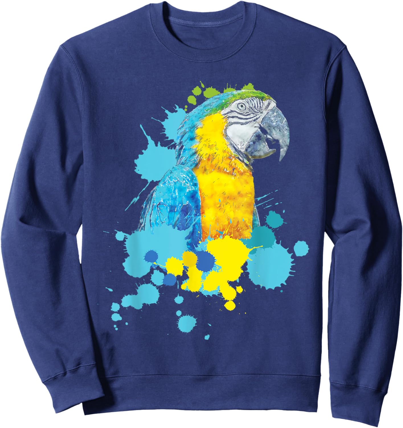 Artistic Macaw Art - Parrot Lover Birdwatcher Zookeeper Sweatshirt - Sweatshirt | Navy