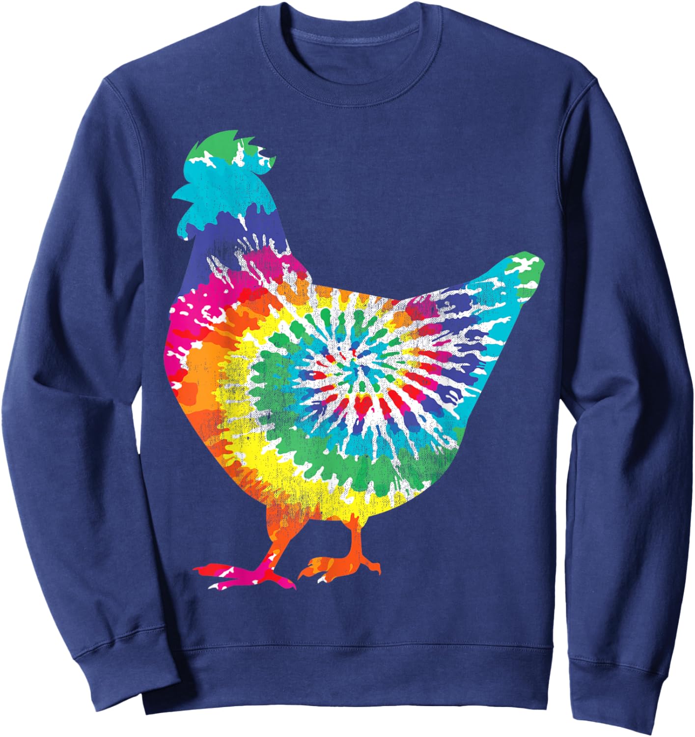 Tie Dye Chicken For Hippy Farmer Hobby Farm Sweatshirt - Sweatshirt | Navy