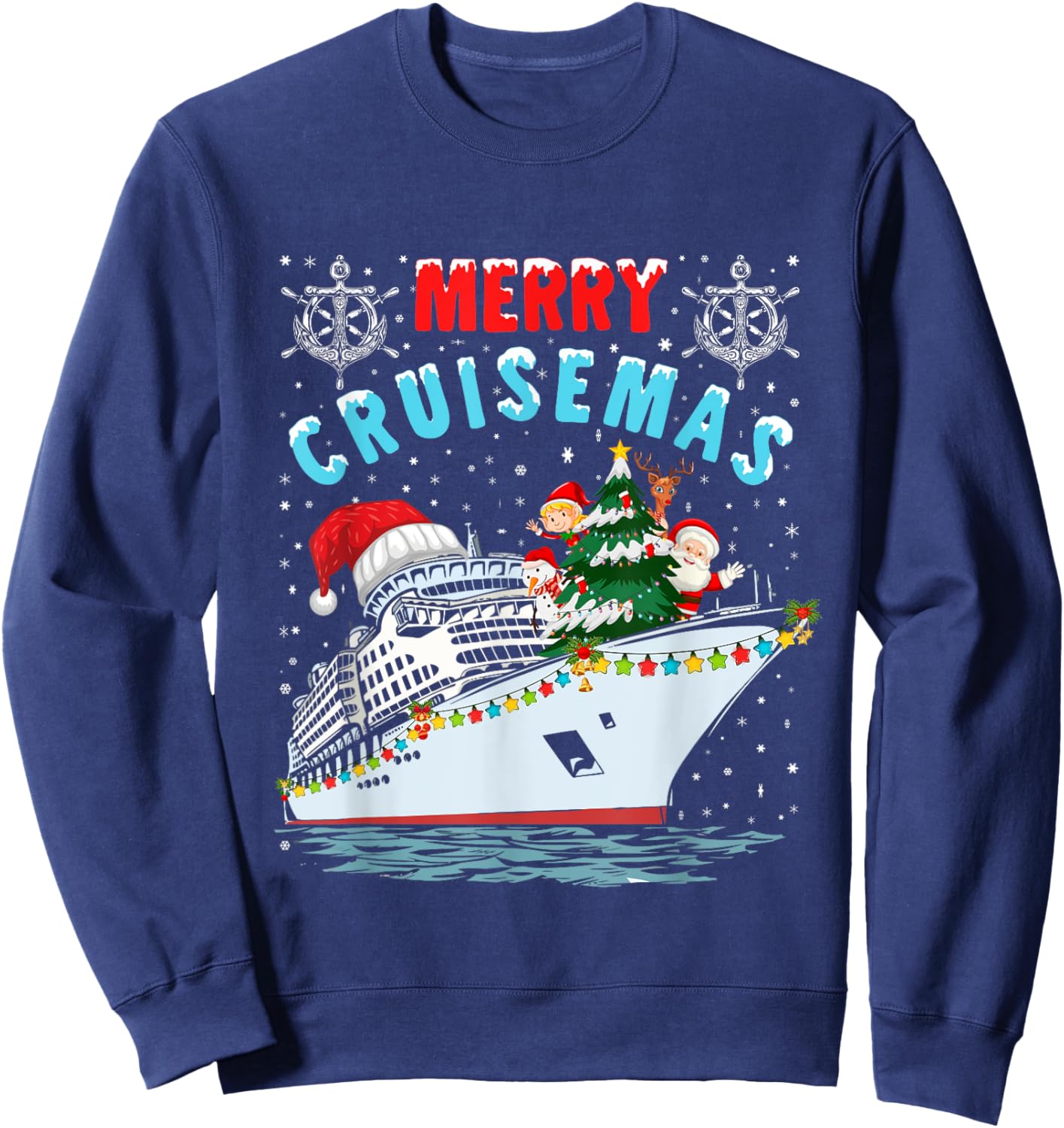 Merry Cruisemas Cruise Ship Family Christmas Sweatshirt - Sweatshirt | Navy