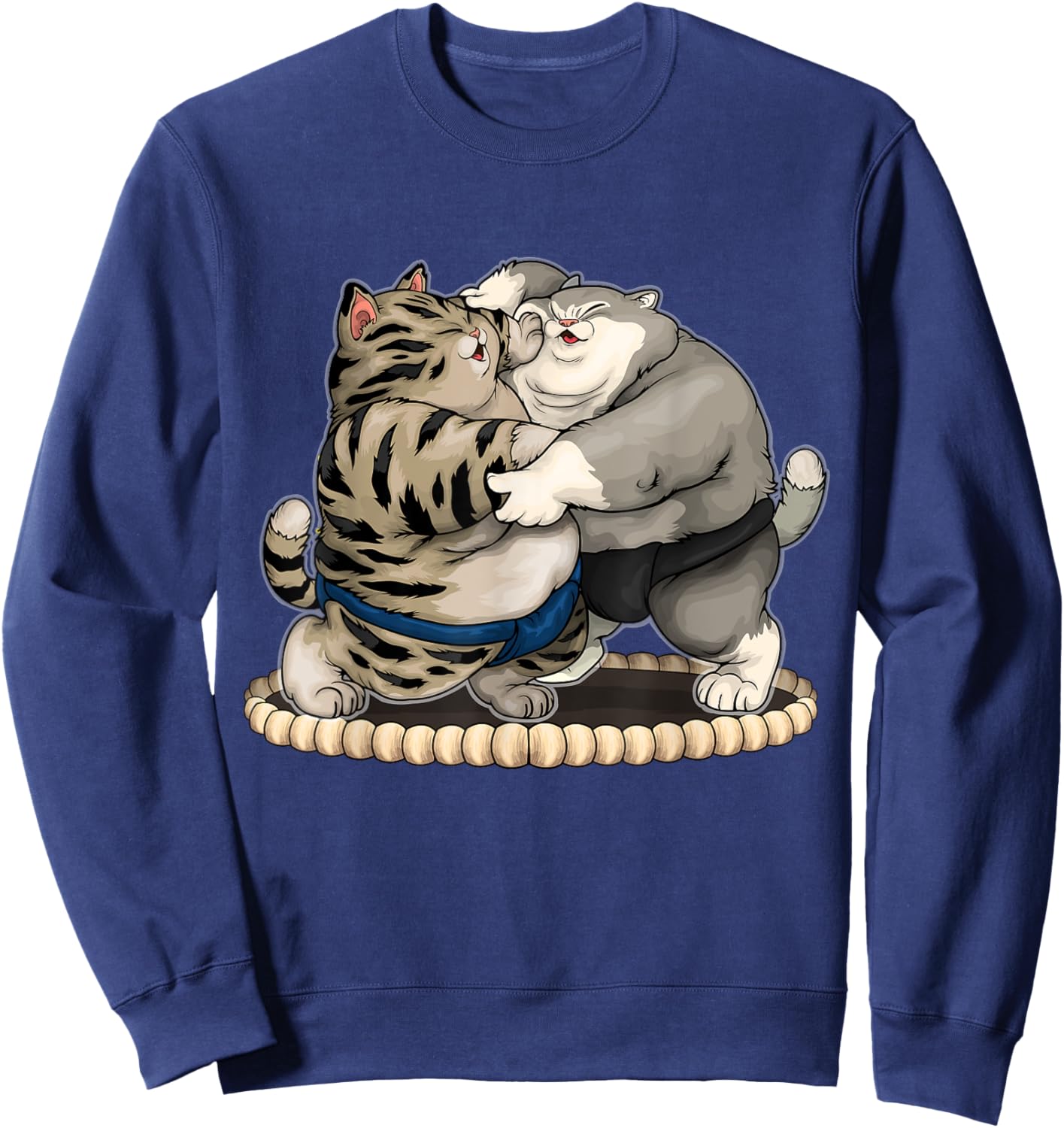 Funny Fat Sumo Wrestler Cats Sweatshirt - Sweatshirt | Navy