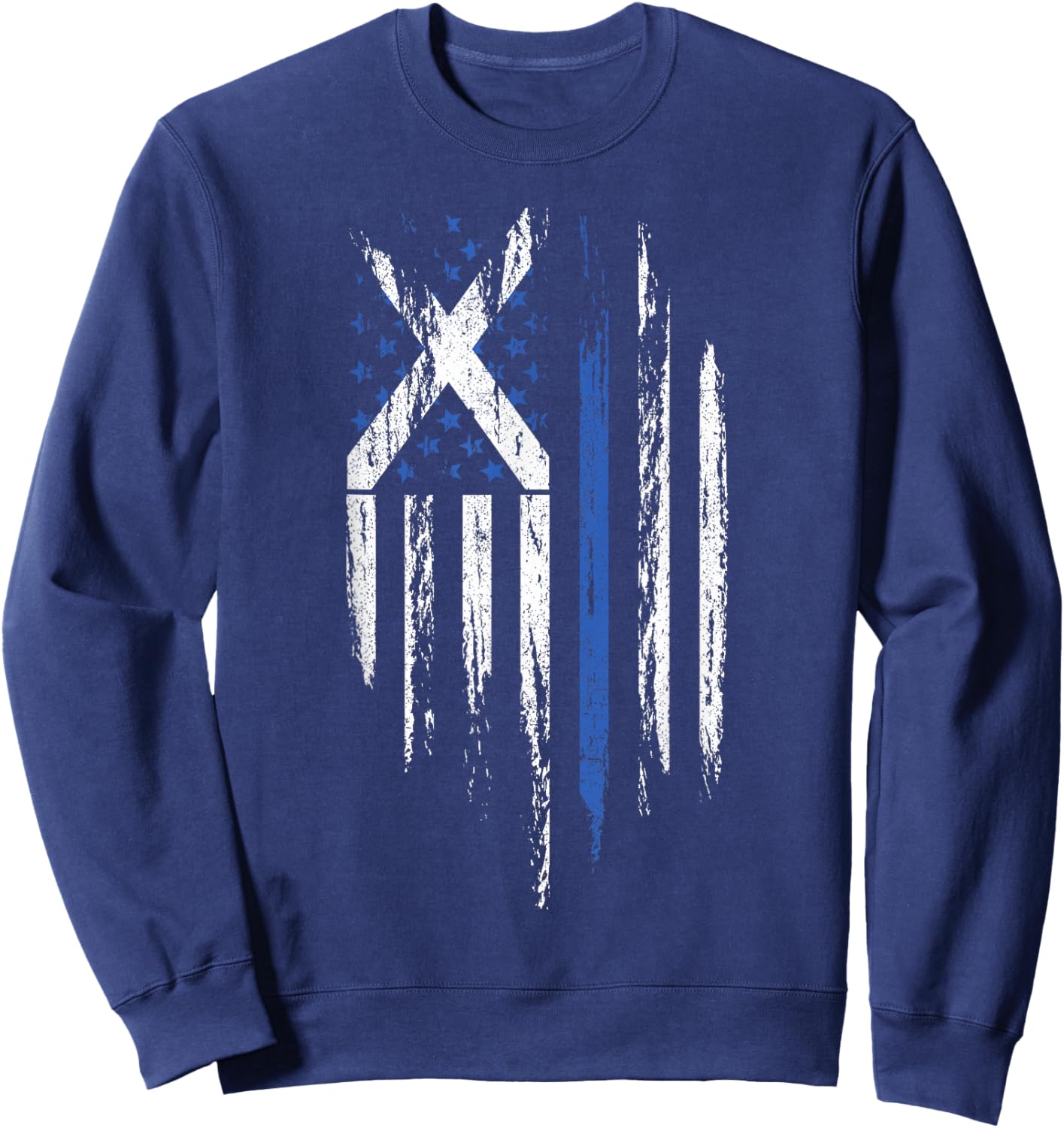 Scottish American Flag Combo Scotland USA Saltire Gift Sweatshirt - Sweatshirt | Navy