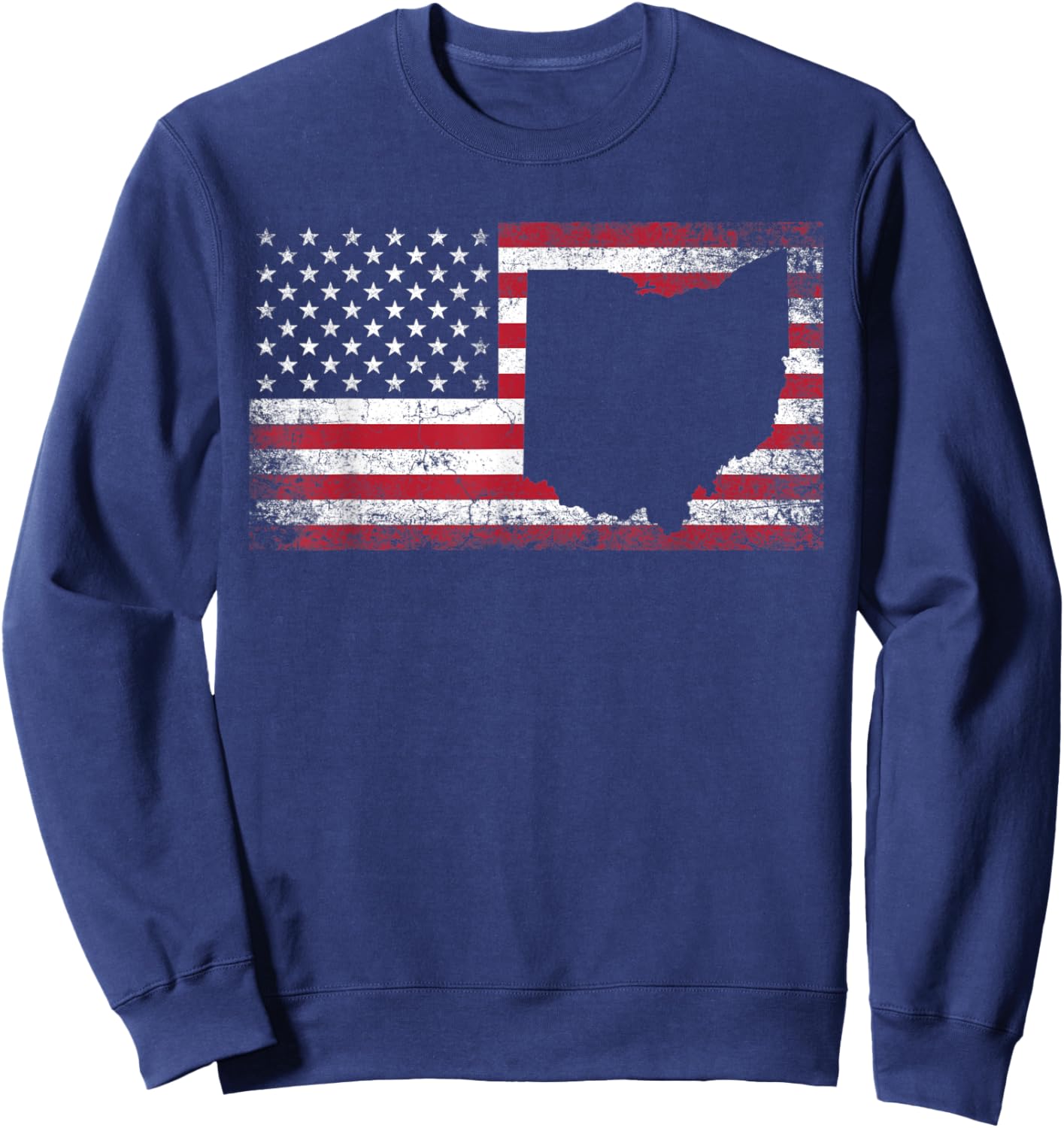 Ohio 4th of July American Flag USA America Patriotic Sweatshirt - Sweatshirt | Navy