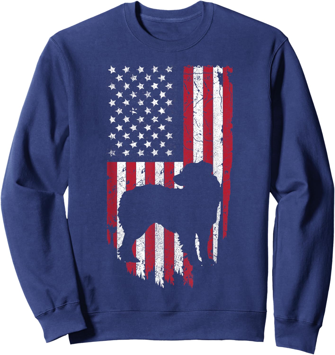 Australian Shepherd Dog Mom Dad Shirts, 4th Of July USA Flag Women Kids Men Sweatshirt - Sweatshirt | Navy