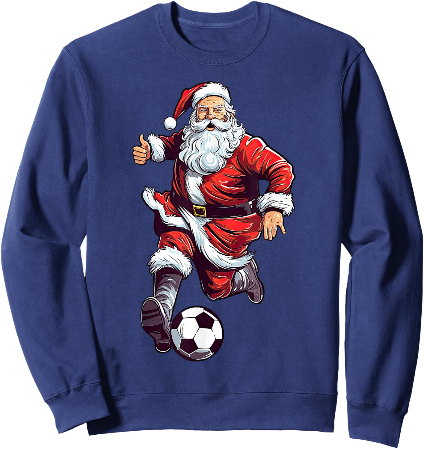 Santa Claus Playing Soccer Ball Soccer Player Christmas Xmas Sweatshirt - Sweatshirt | Navy