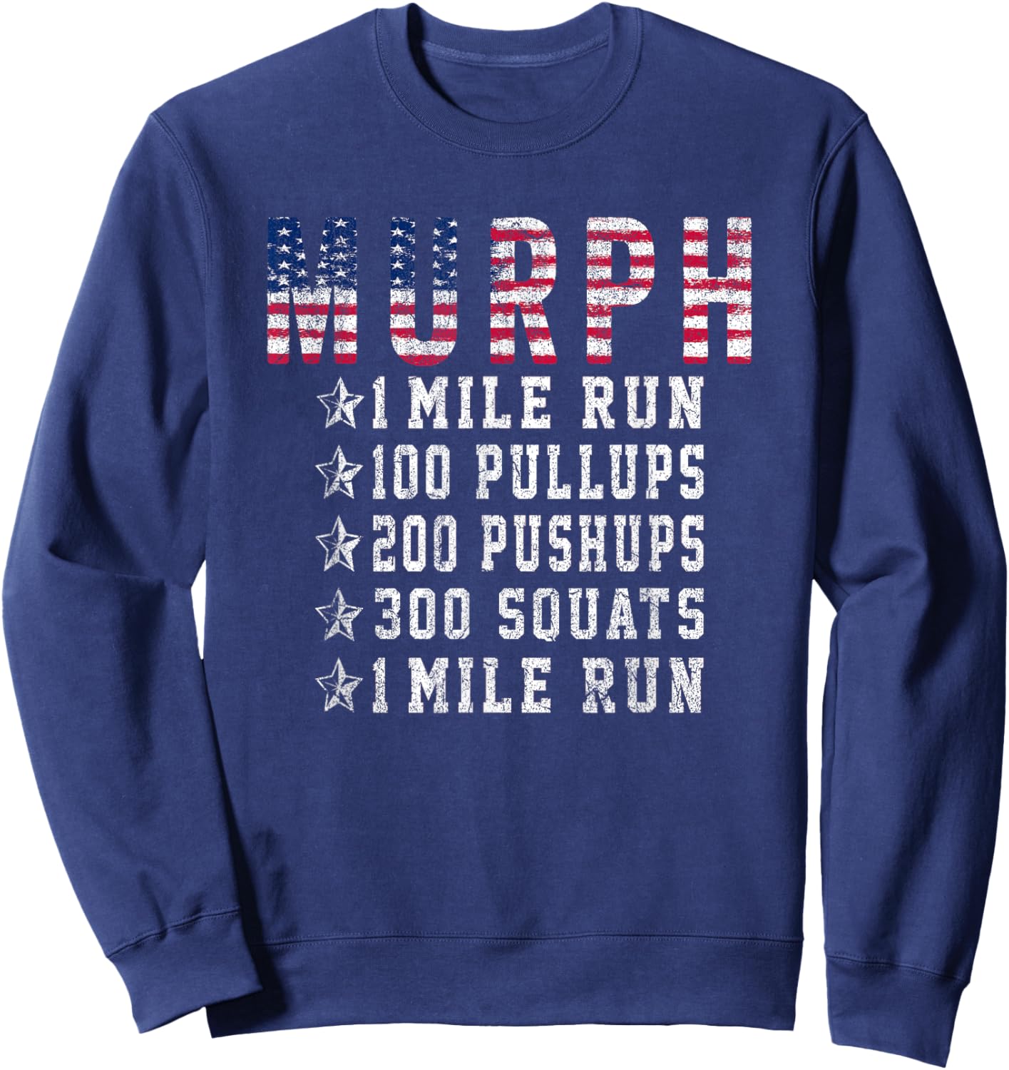 Murph Challenge Memorial Day Workout Gym Gear Patriotic Sweatshirt - Sweatshirt | Navy