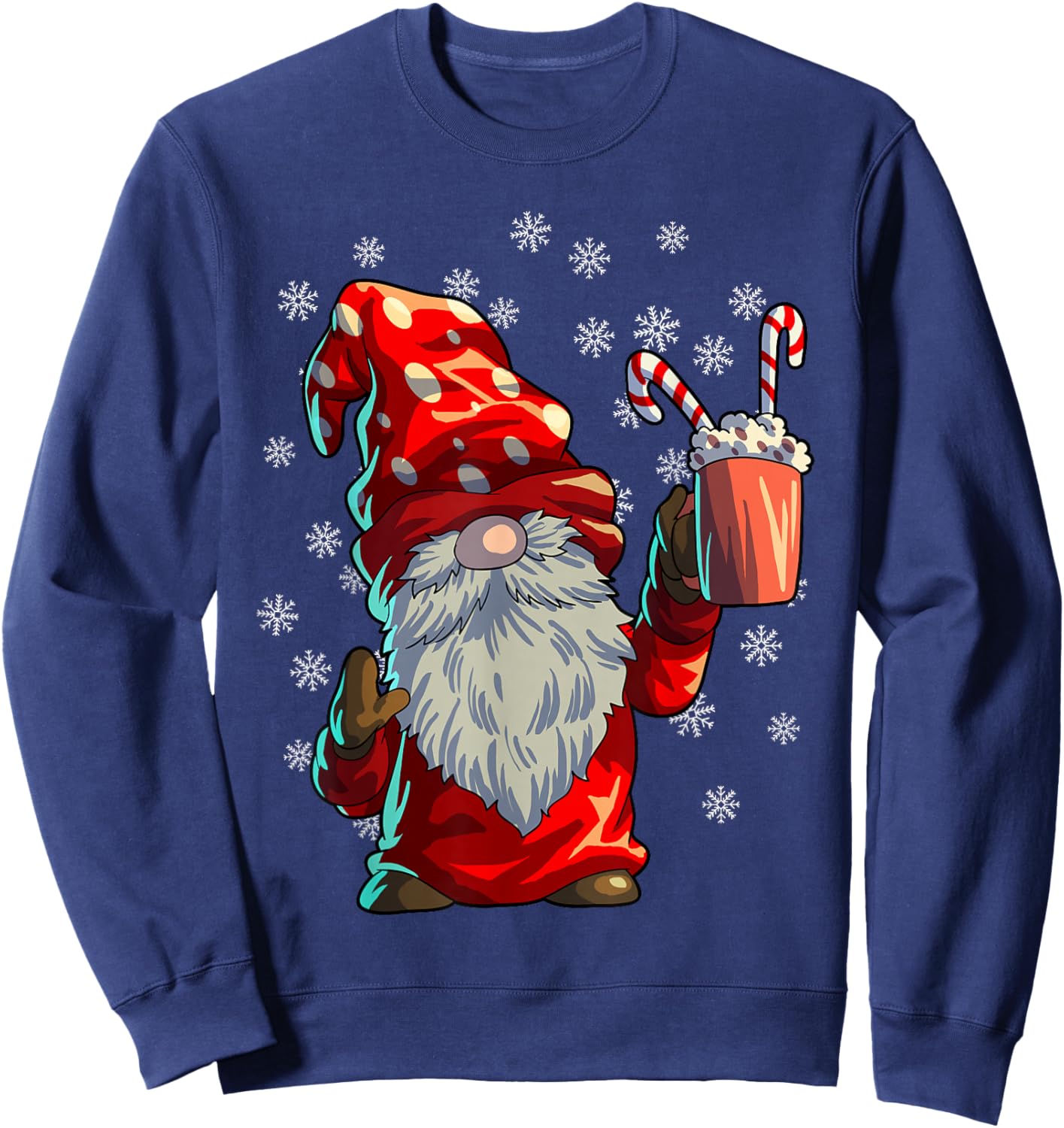 Christmas Gnome Men Women Buffalo Plaid Red Christmas Sweatshirt - Sweatshirt | Navy